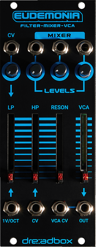 Photo of Dreadbox Eudemonia Filter-Mixer-VCA Chromatic Series Eurorack Module - Black Light