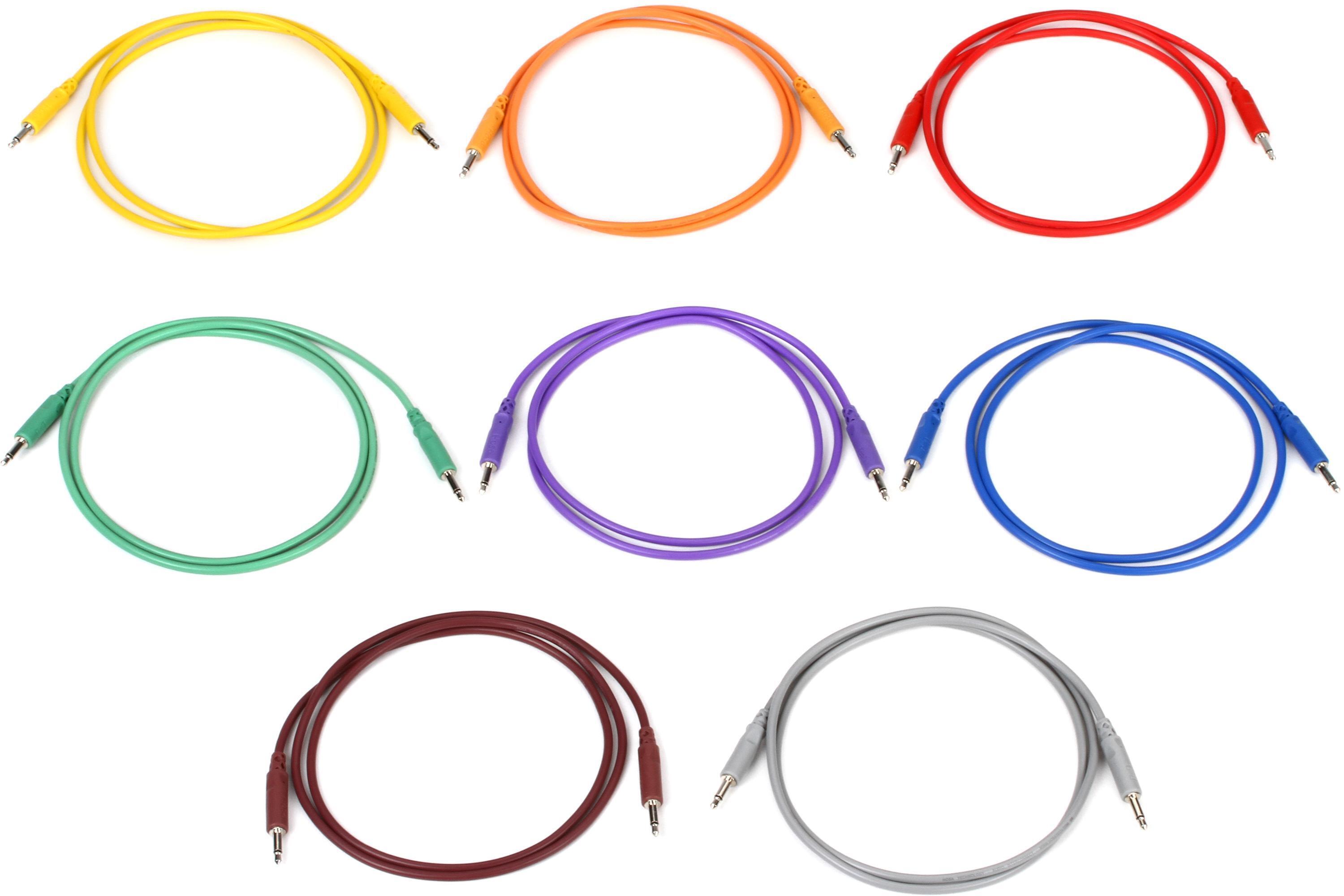 Hosa CMM890 Eurorack Patch Cables 8pack 3 foot (Assorted Colors