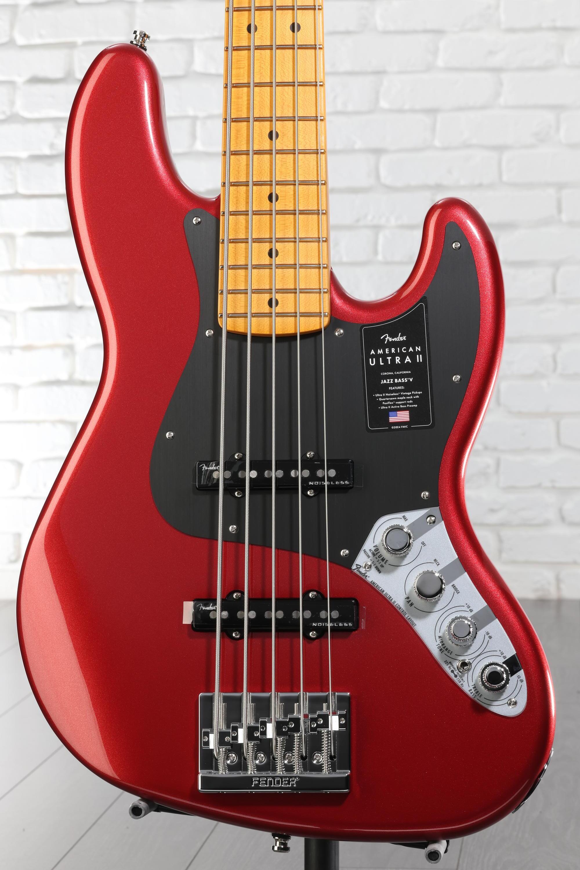 ベース FENDER American Ultra Jazz Bass V Fender American Ultra II Jazz Bass V - Sinister Red, Maple