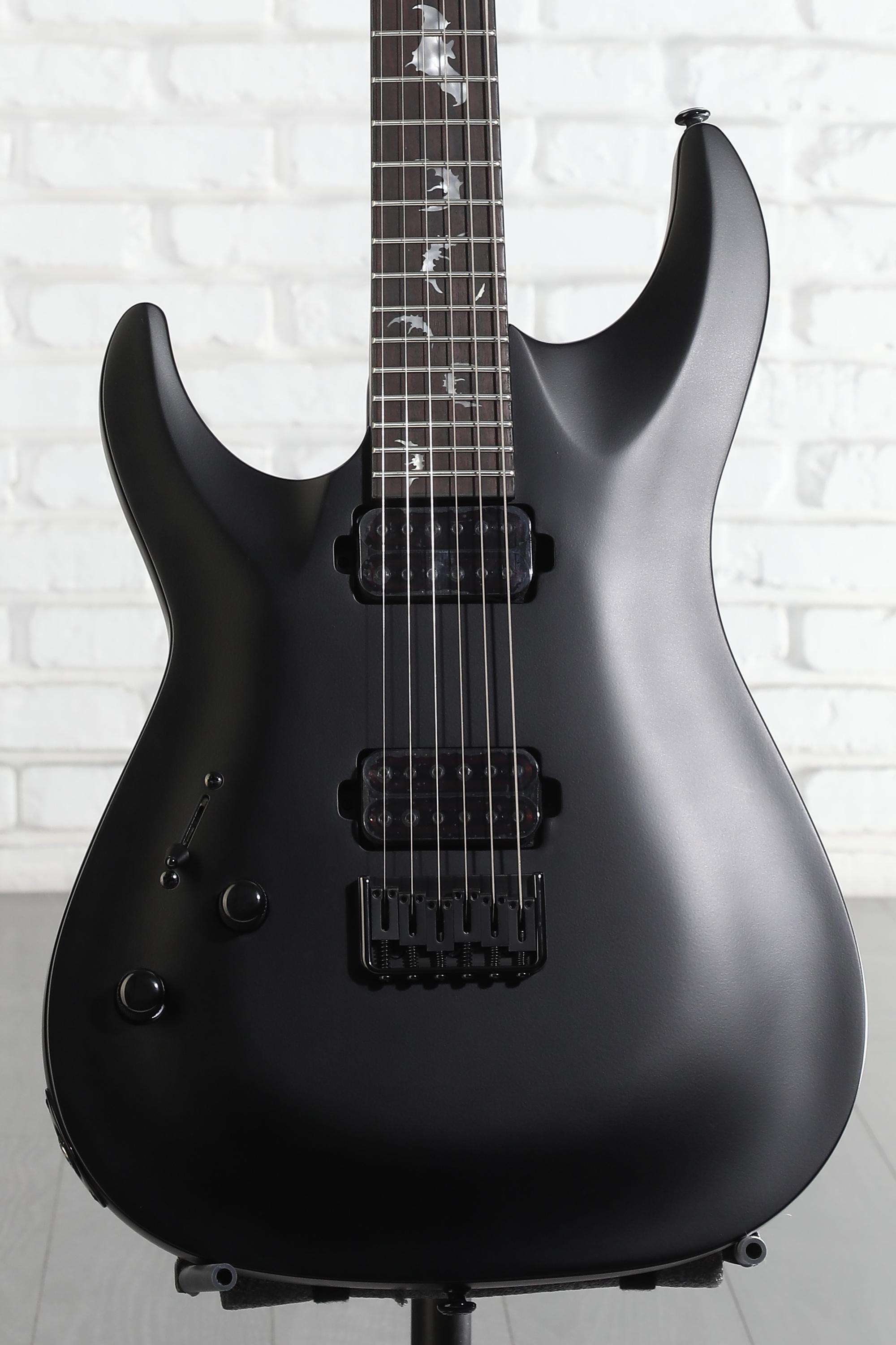 Schecter Damien-6 SBK Left-Handed Electric Guitar - Satin Black