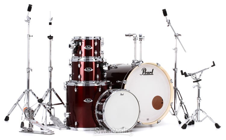 Pearl Export 5-piece Drum Set with Snare Drum - Burgundy