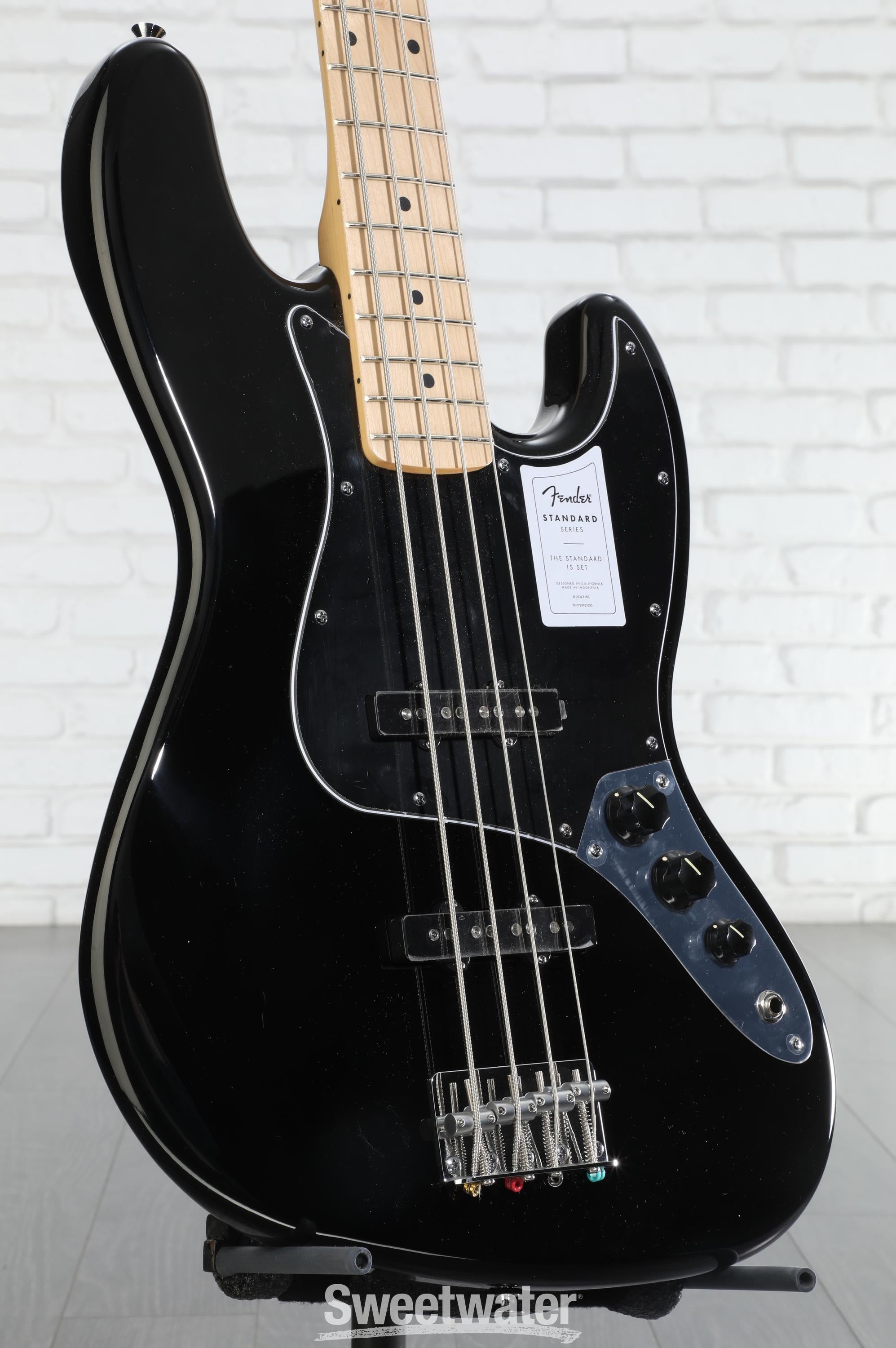 Fender Standard Jazz Bass - Black, Maple Fingerboard | Sweetwater