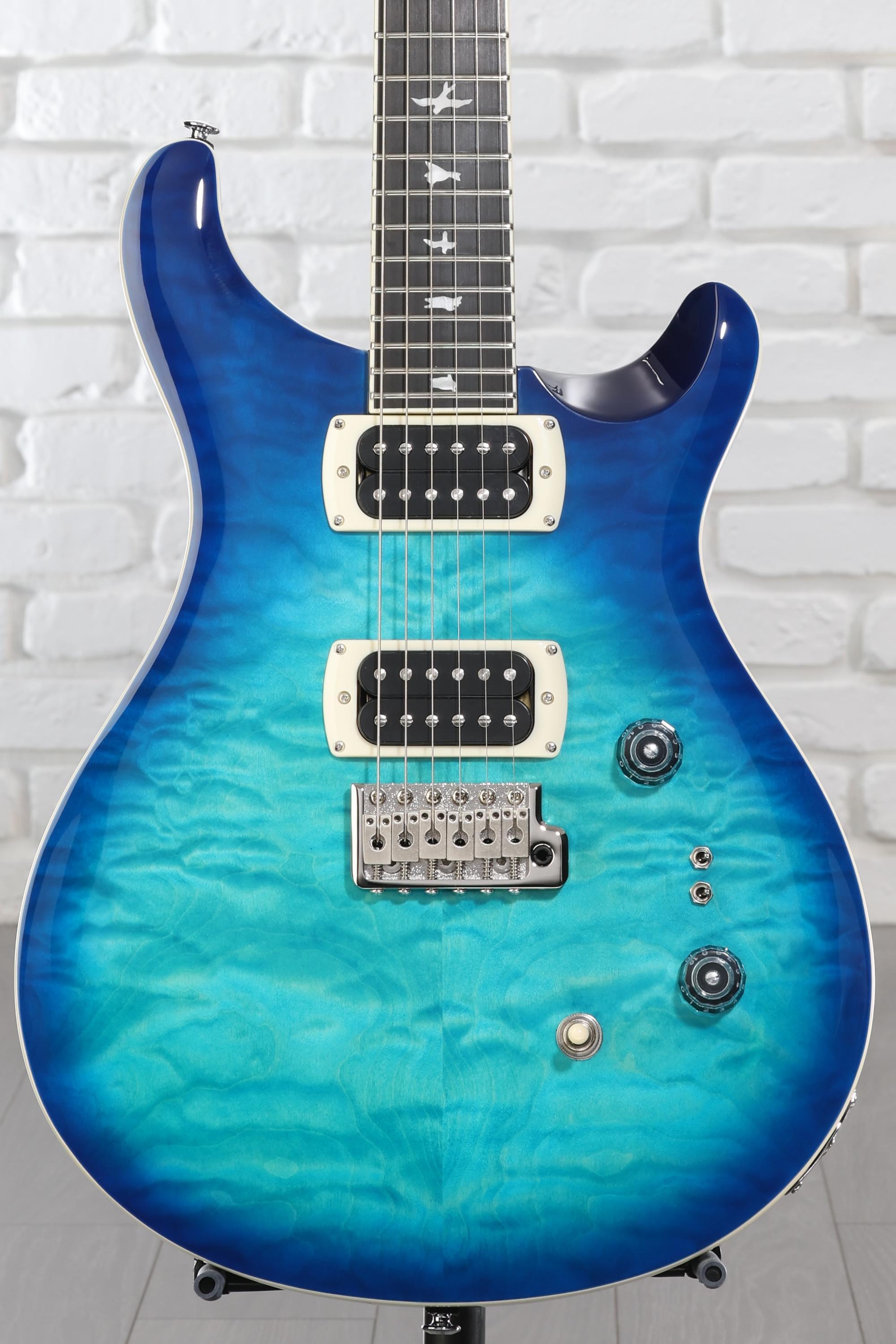 PRS SE Custom 24-08 Quilt Electric Guitar - Lake Blue | Sweetwater