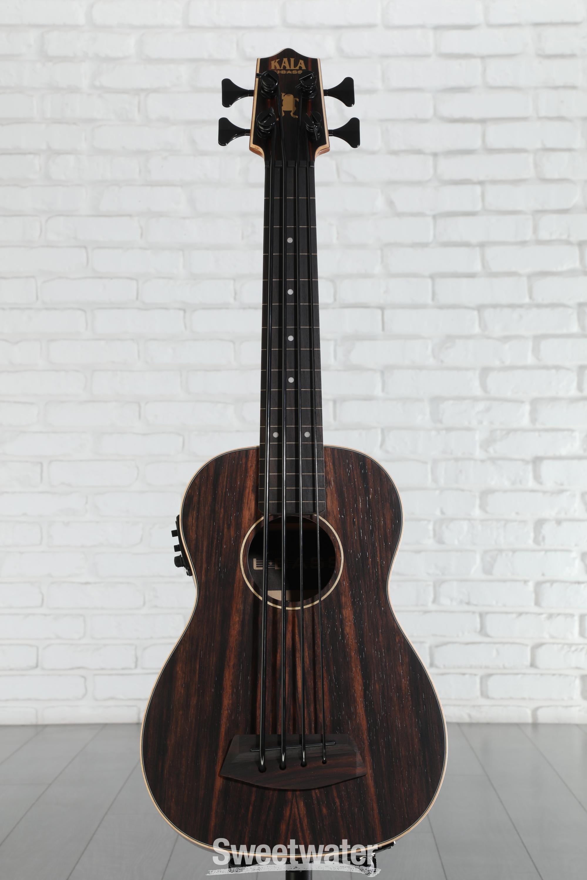 Kala U-Bass Fretless Acoustic-Electric Bass Ukulele - Striped