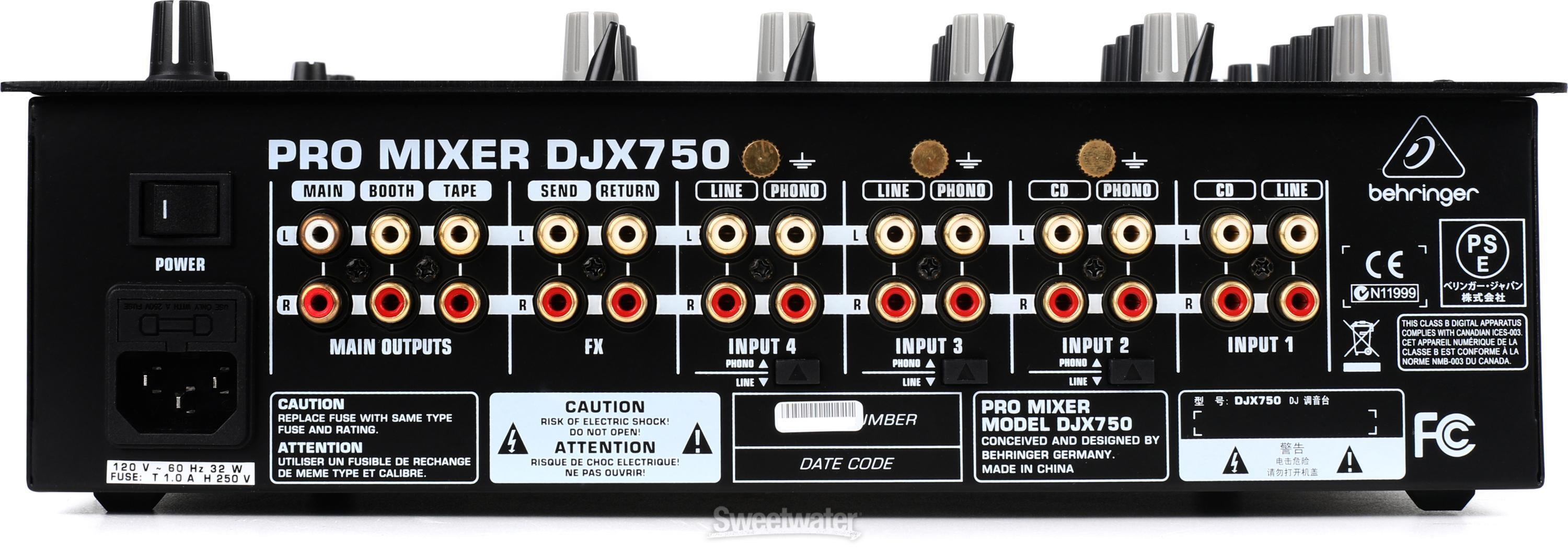 Behringer Pro Mixer DJX750 4-channel DJ Mixer Reviews | Sweetwater