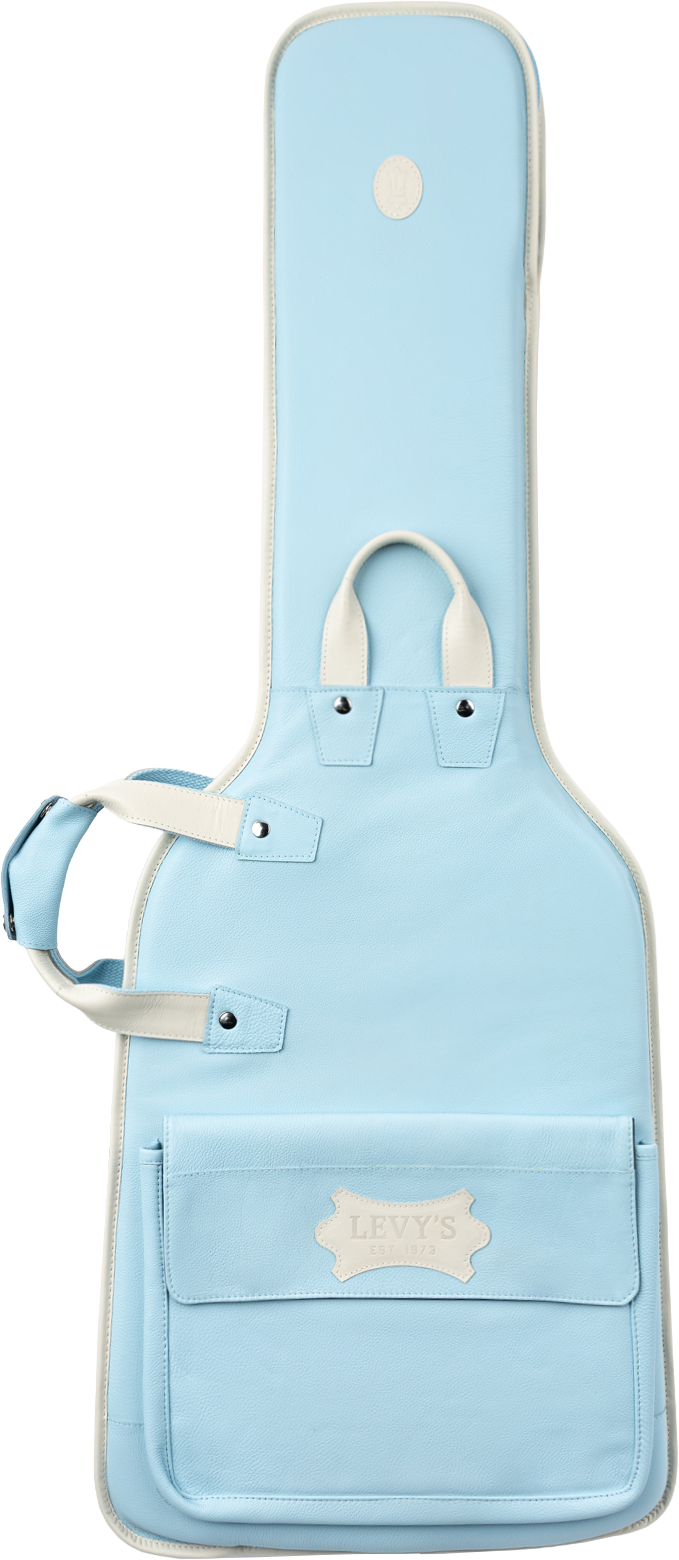 Photo of Levy's Chroma Leather Electric Guitar Gig Bag - Powder Blue