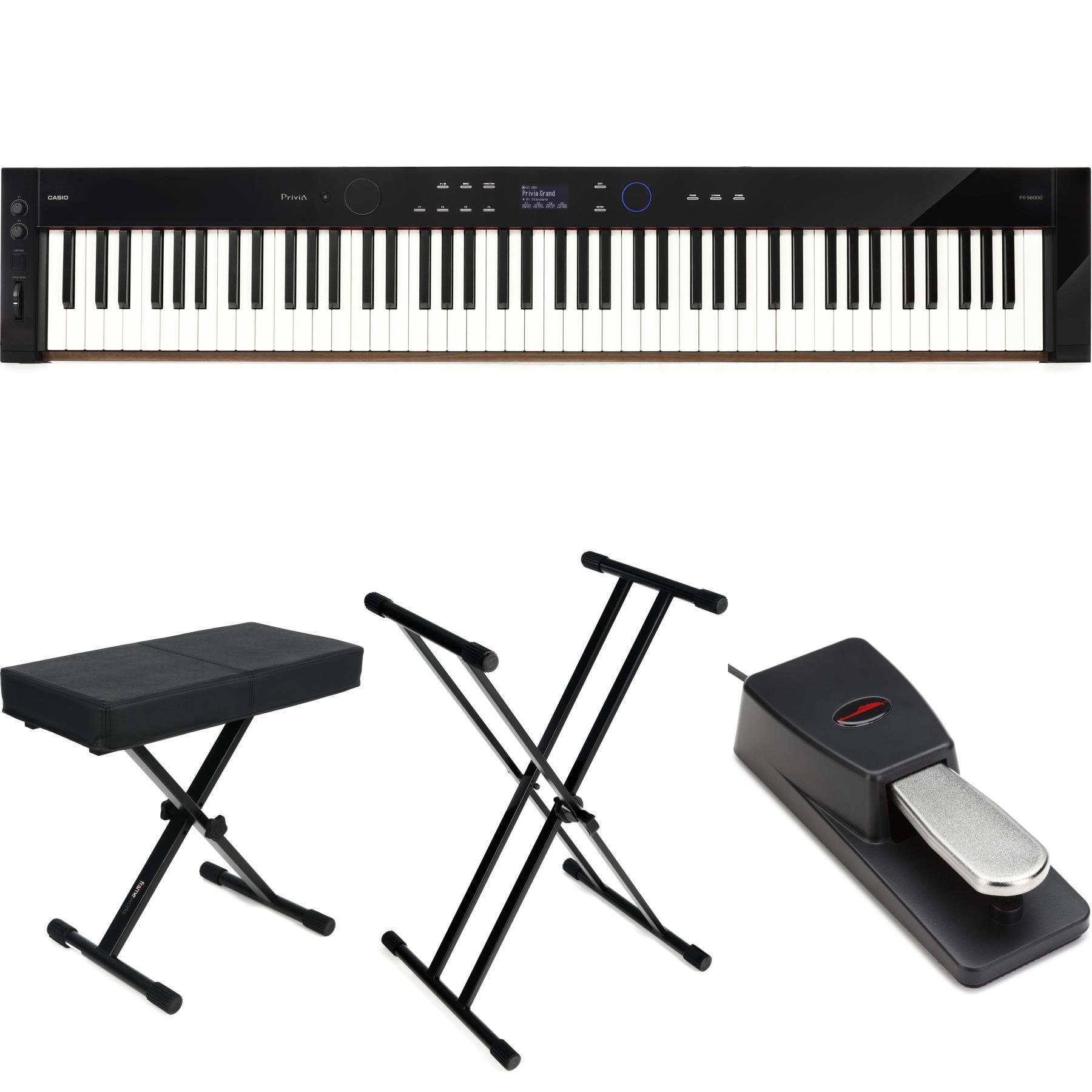 Casio Privia PX-S6000 Digital Piano Essentials Bundle - Black