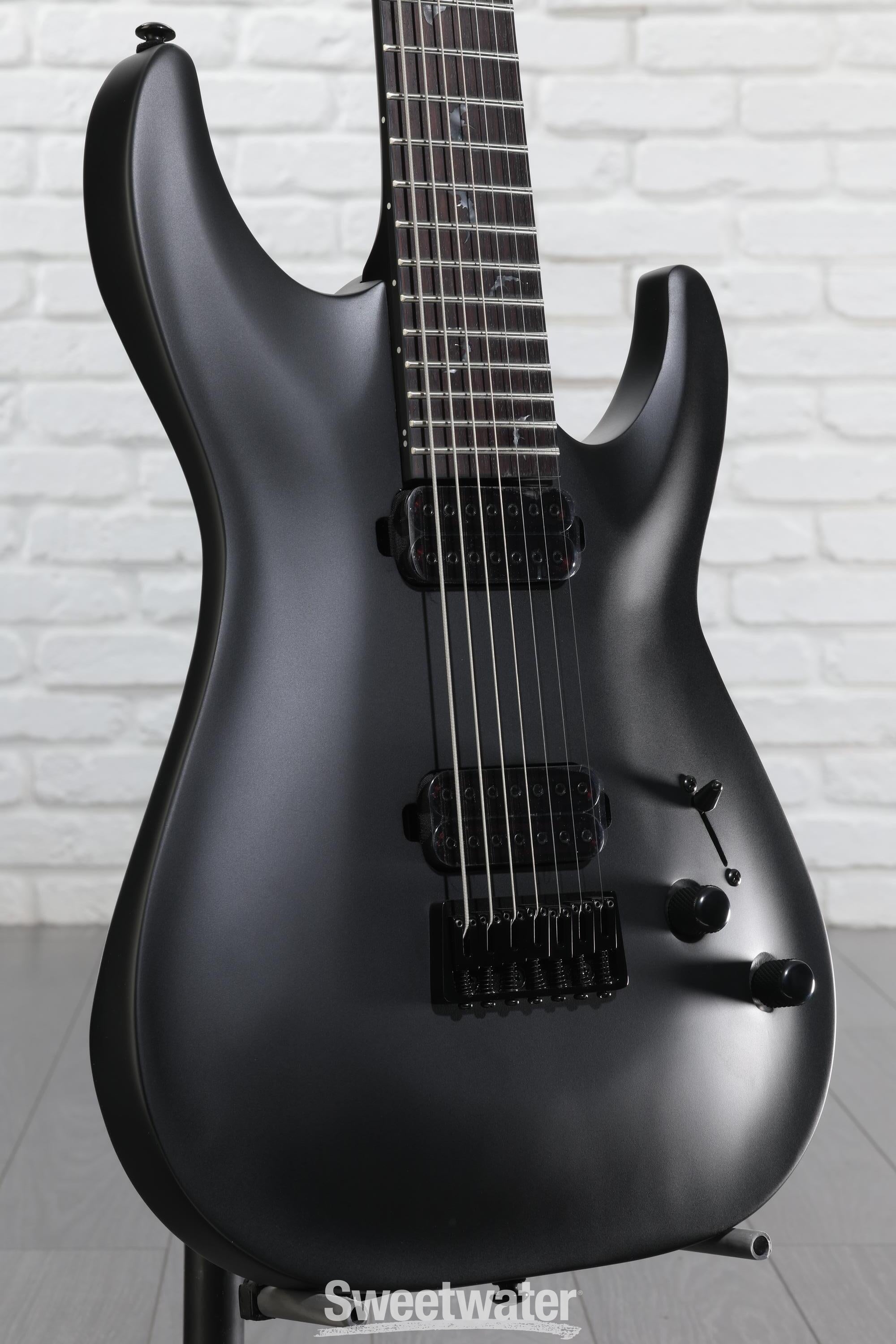 Schecter Damien-7 SBK Electric Guitar - Satin Black | Sweetwater