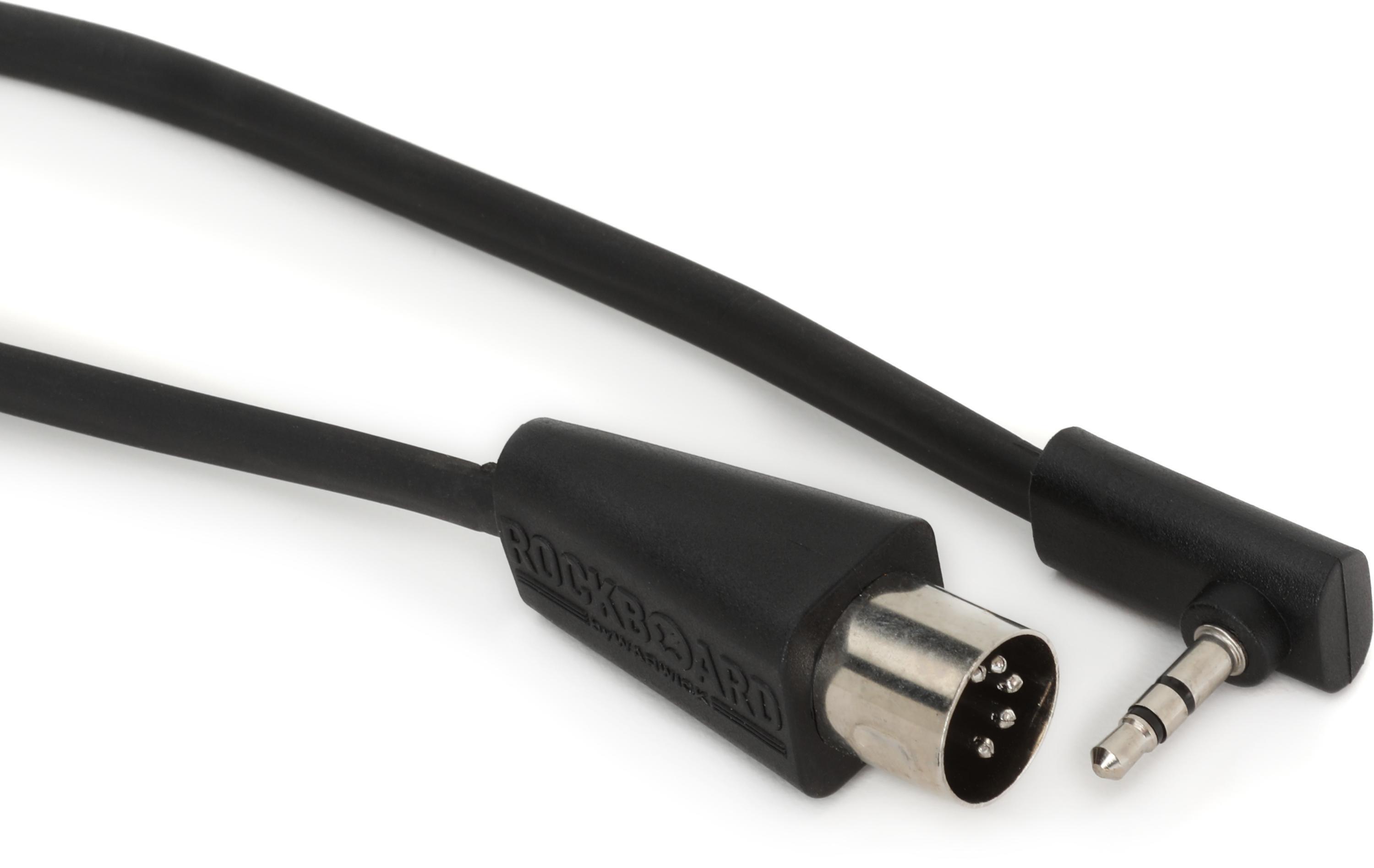 Photo of RockBoard by Warwick Flat TRS to MIDI Type A Cable - Black, 11.81 inches