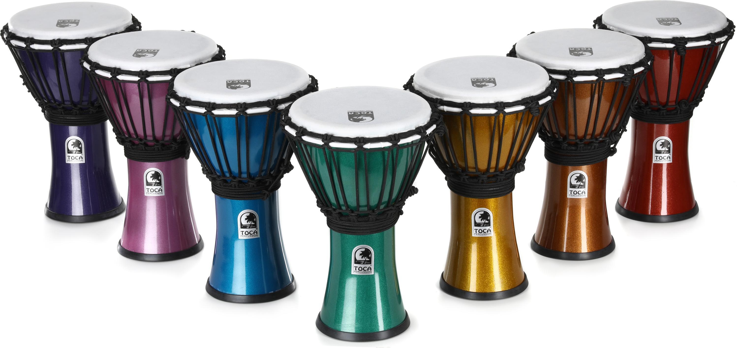 Toca Percussion Freestyle Colorsound Djembes - Set of 7 | Sweetwater