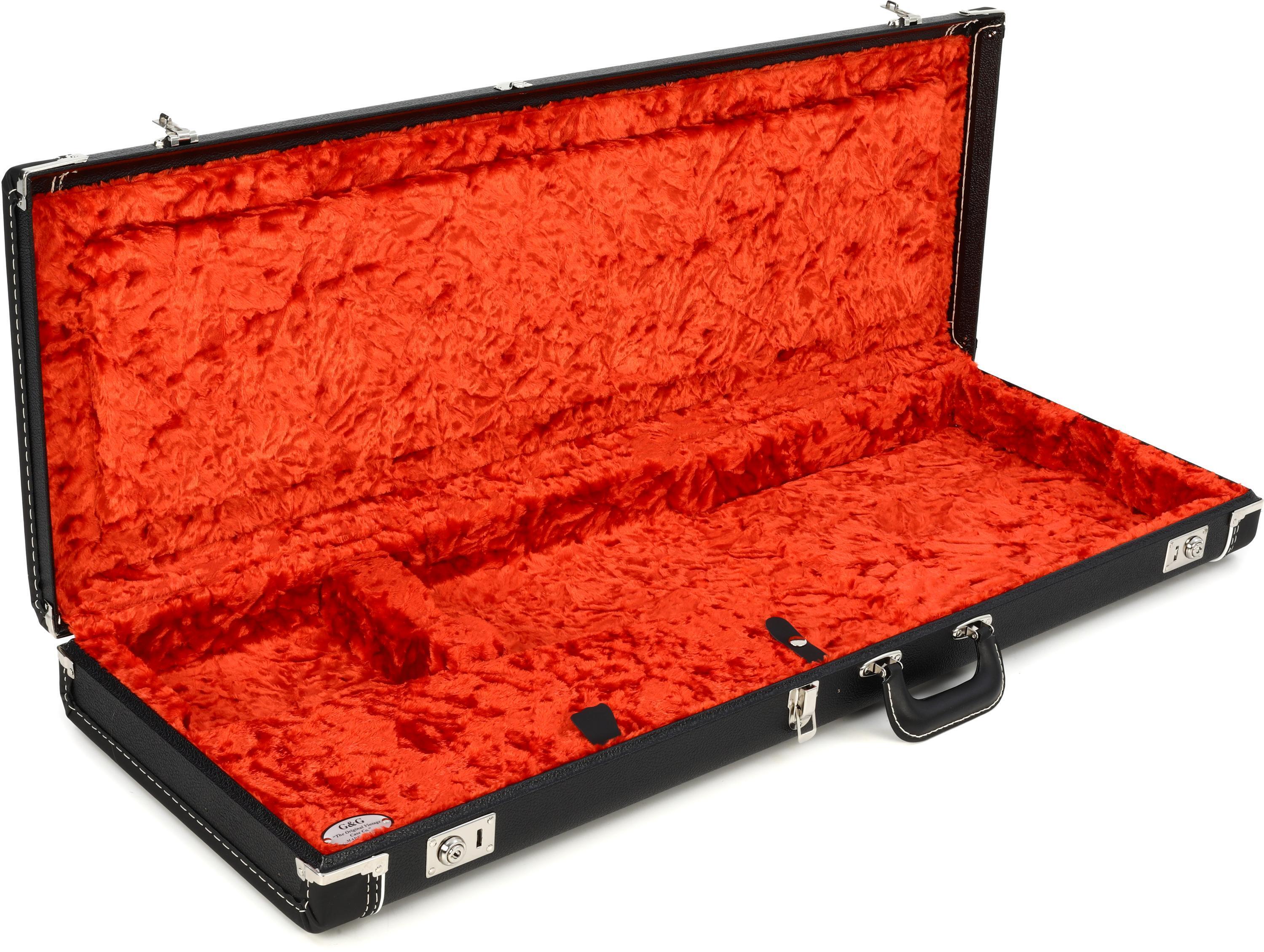 Fender G&G Deluxe Hardshell Case for Stratocaster / Telecaster - Black with  Orange Plush Interior