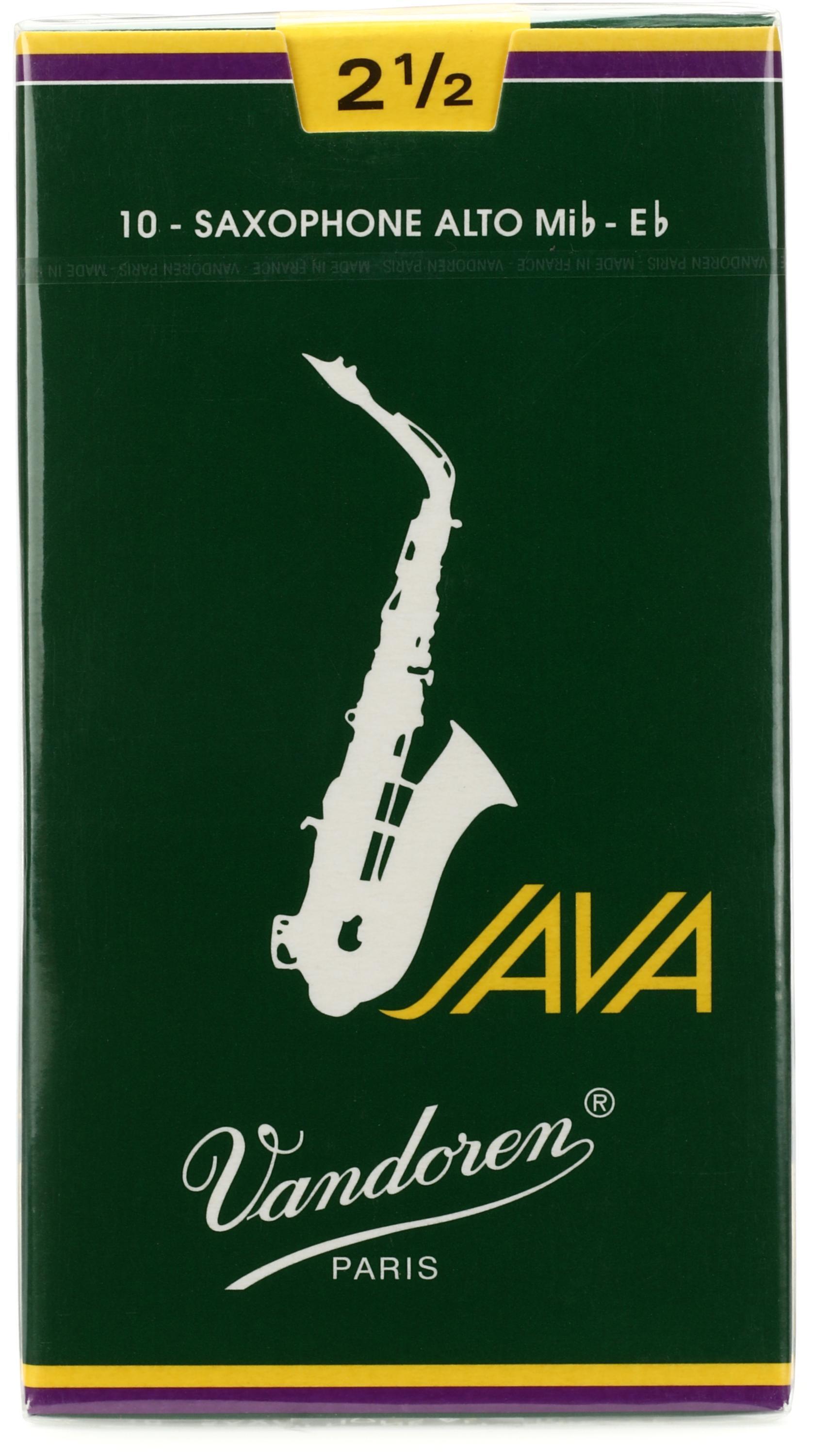 Clarinet Reeds Vandoren JAVA Red - Strength 2.5 (Box Of 10) Alto Sax Reeds