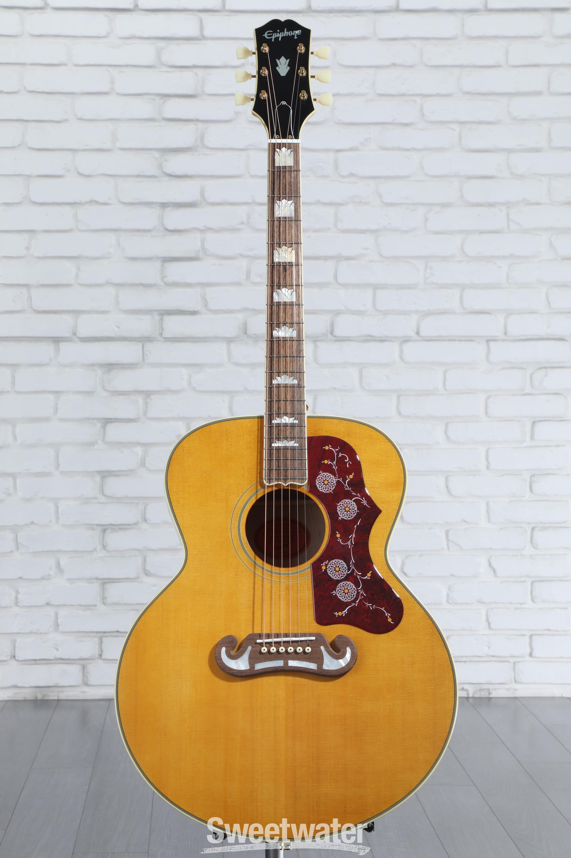 Epiphone J-200 Acoustic Guitar - Aged Natural Antique Gloss | Sweetwater