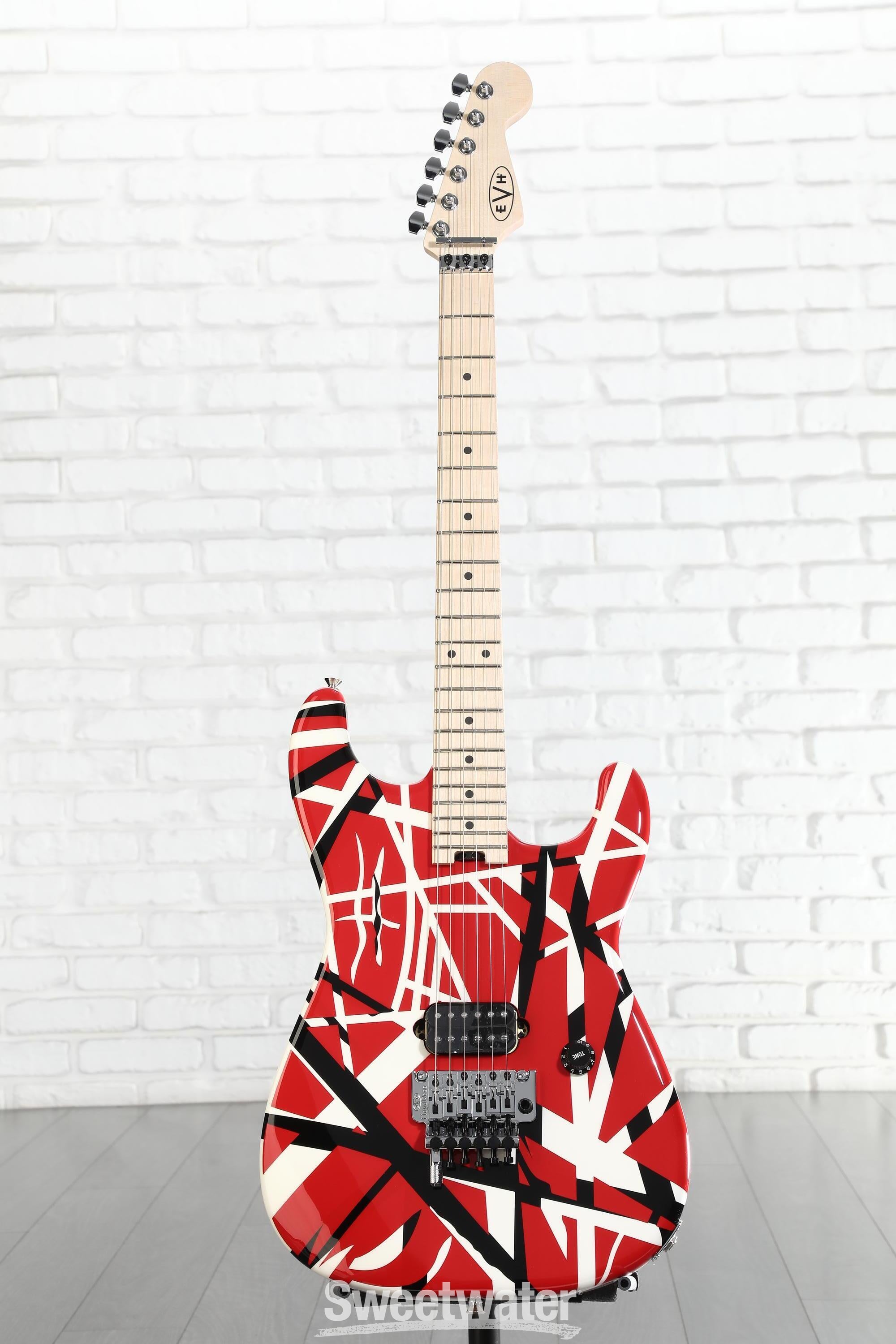 EVH Striped Series - Red with Black and White Stripes | Sweetwater