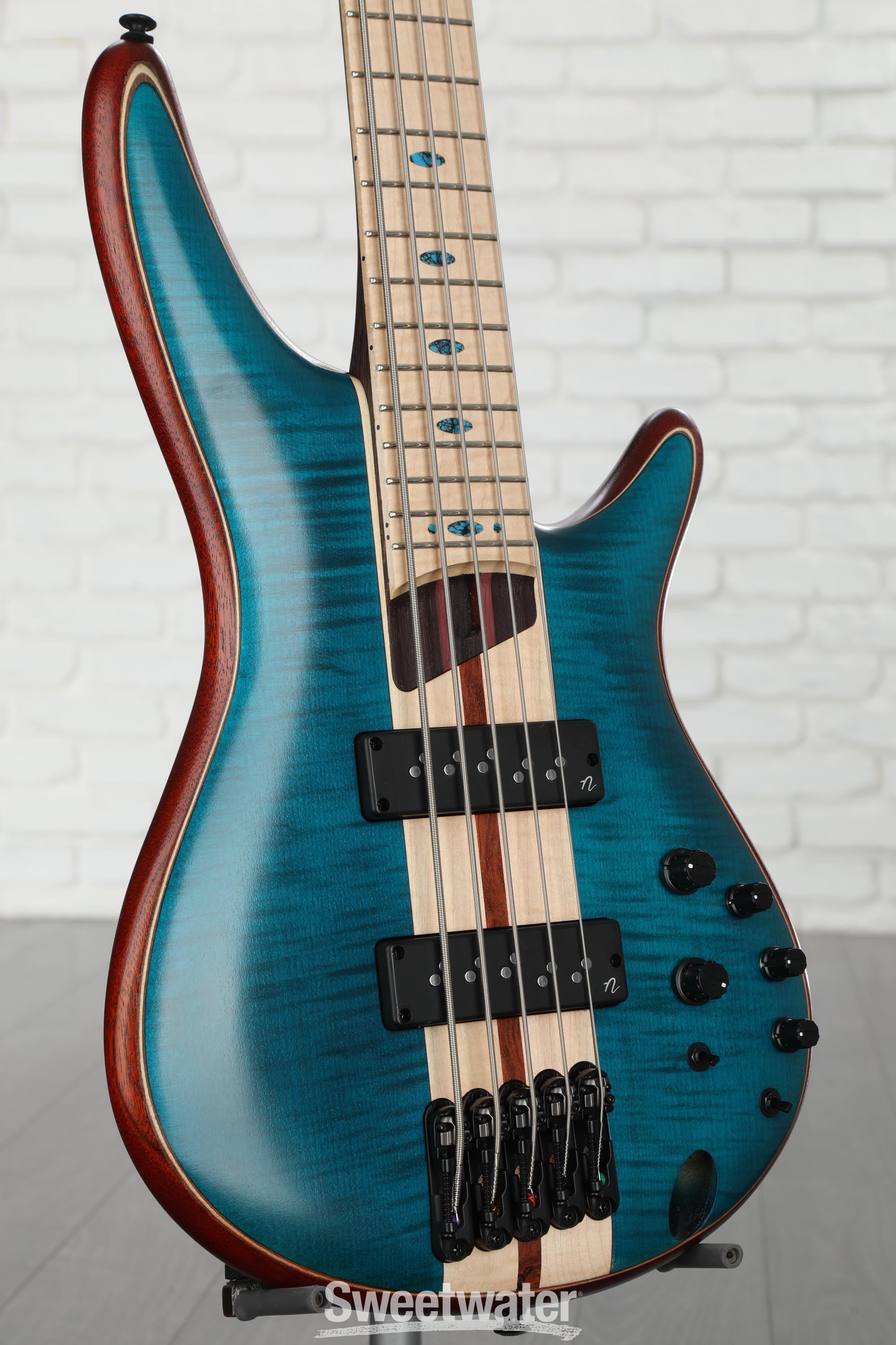 Ibanez SR Premium 5-string Electric Bass - Caribbean Green Low