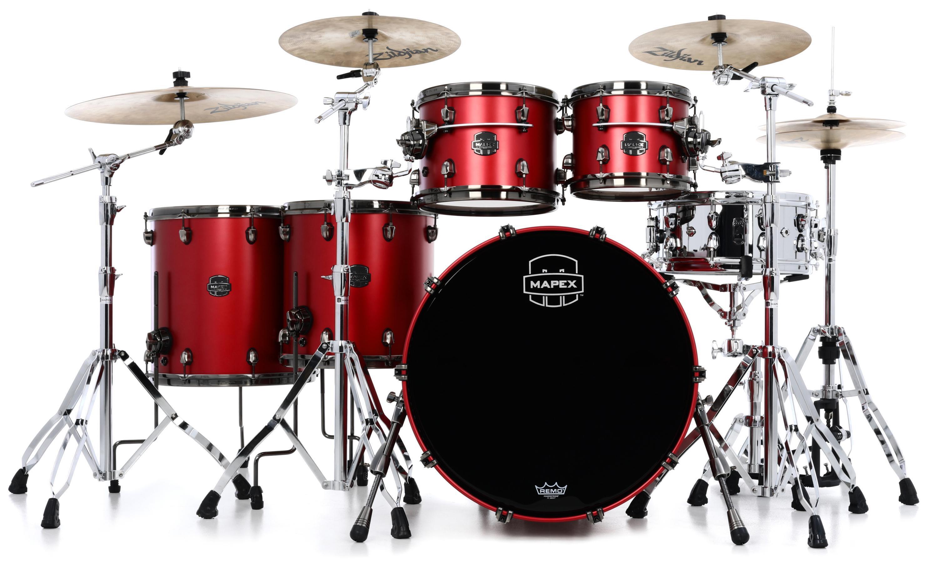 Mapex Saturn Evolution Workhorse 5-piece Shell Pack - Maple & Walnut -  Tuscan Red