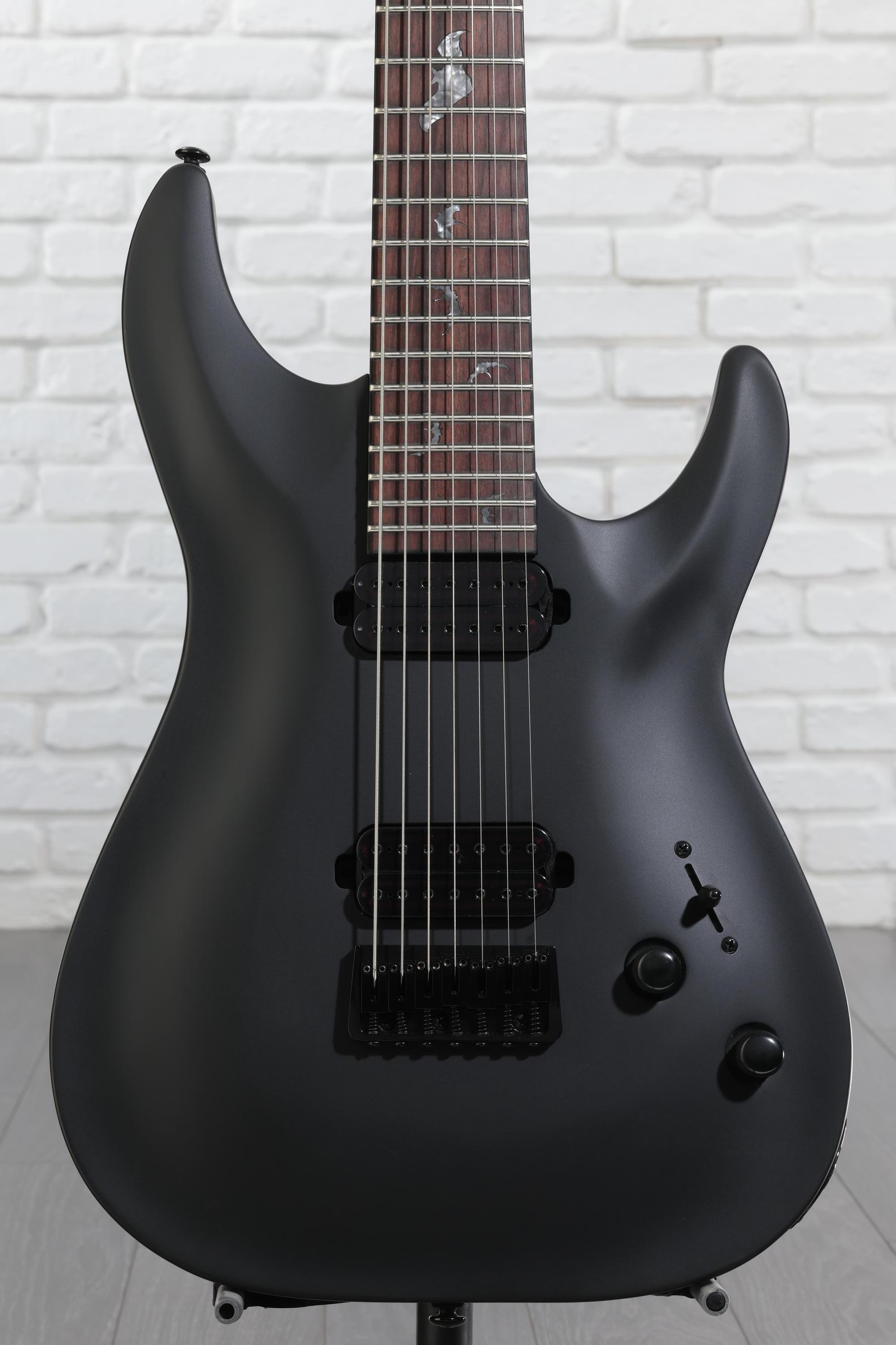 Schecter Damien-7 SBK Electric Guitar - Satin Black | Sweetwater
