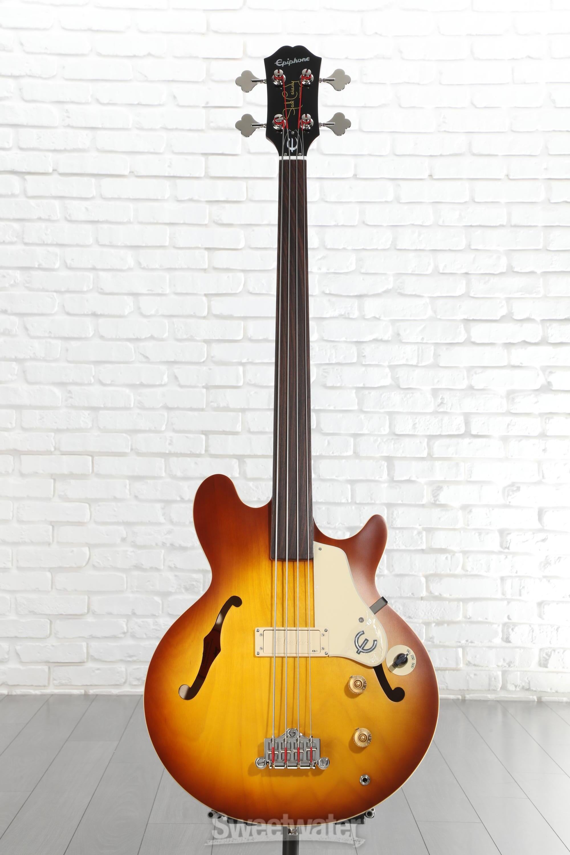 Epiphone Jack Casady Fretless Signature Bass Guitar - Aged Royal