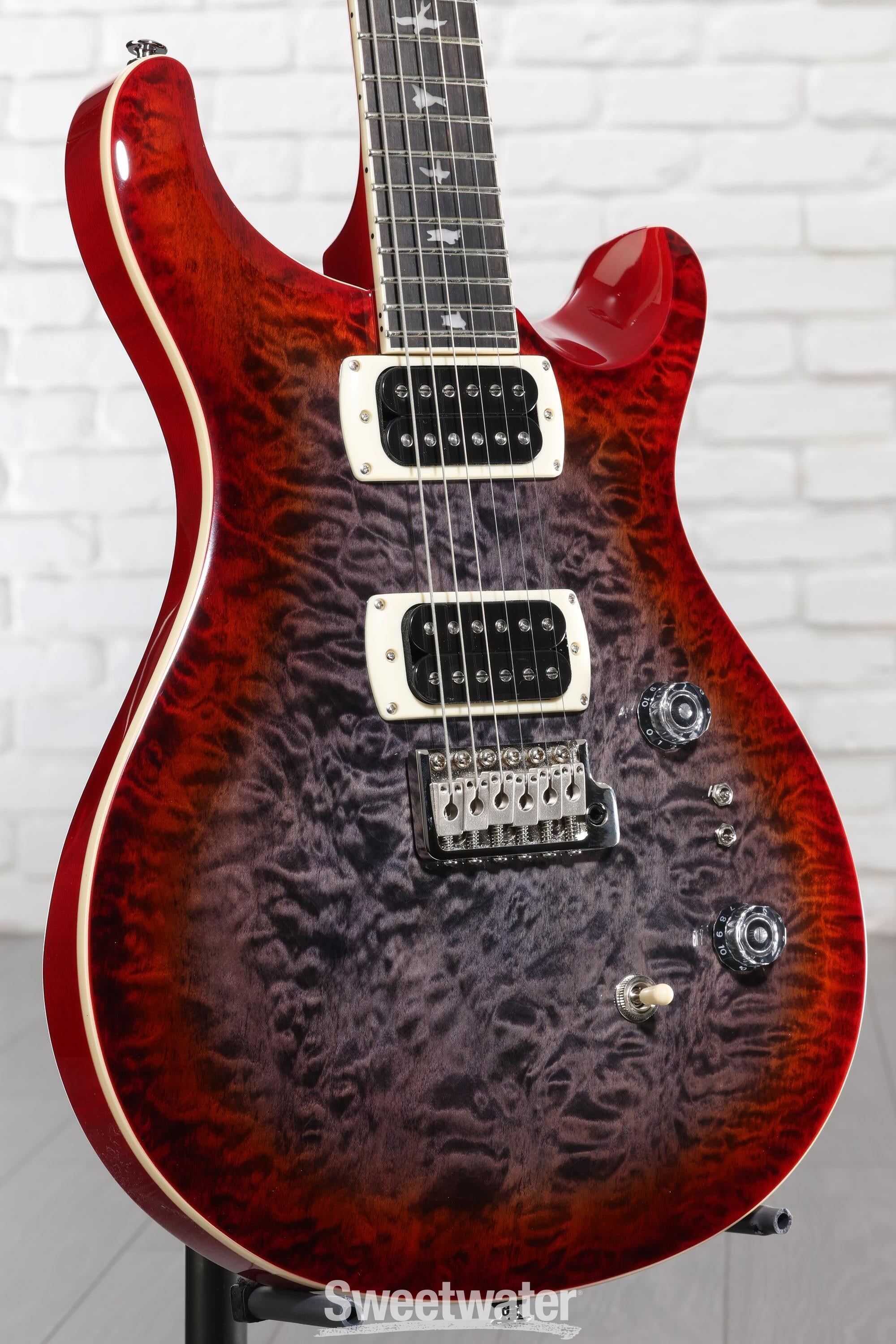 PRS SE Custom 24-08 Quilt Electric Guitar - Charcoal Cherry Burst