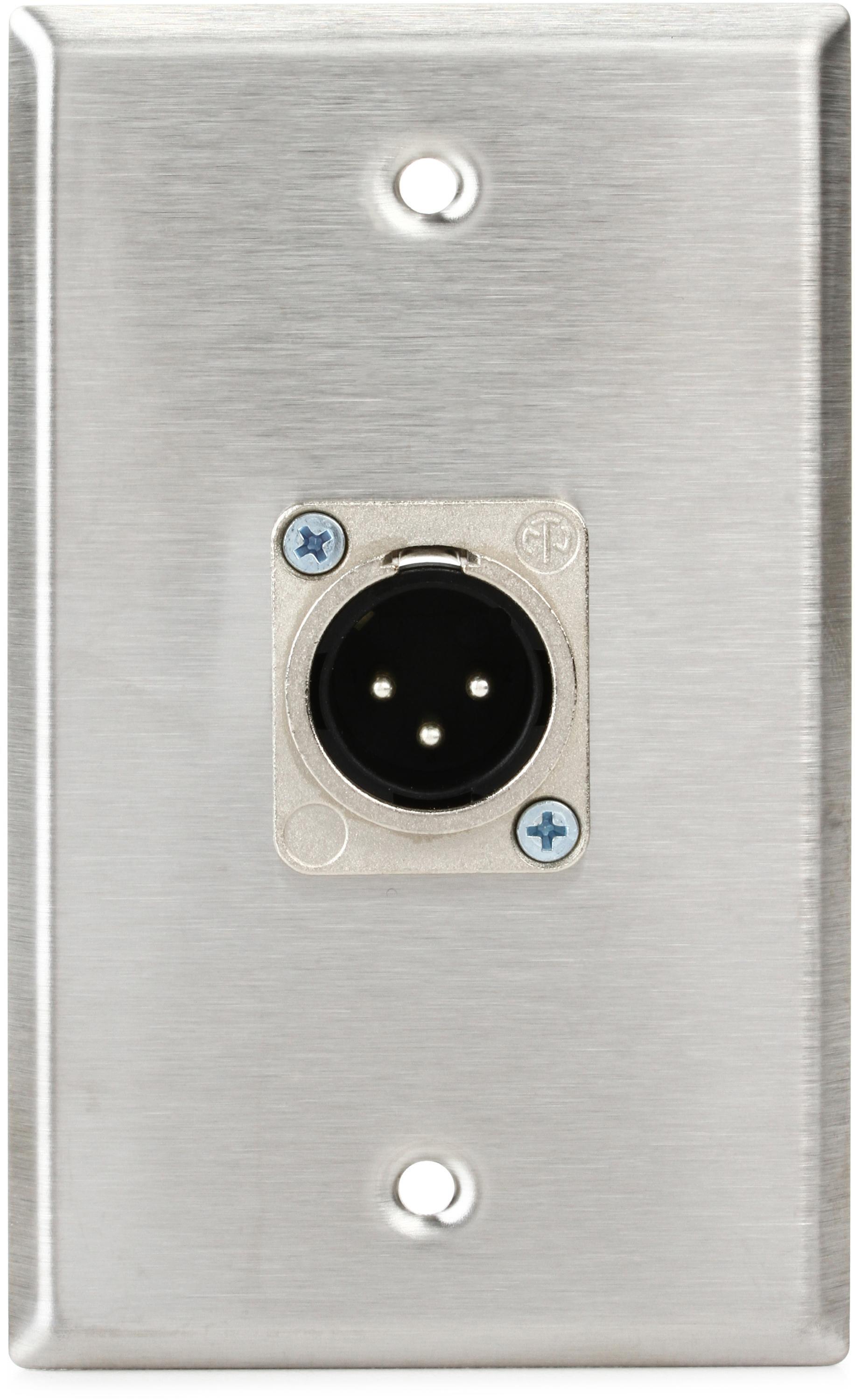 Pro Co WP1014 Single Gang Stainless Steel Wall Plate with 1 XLR