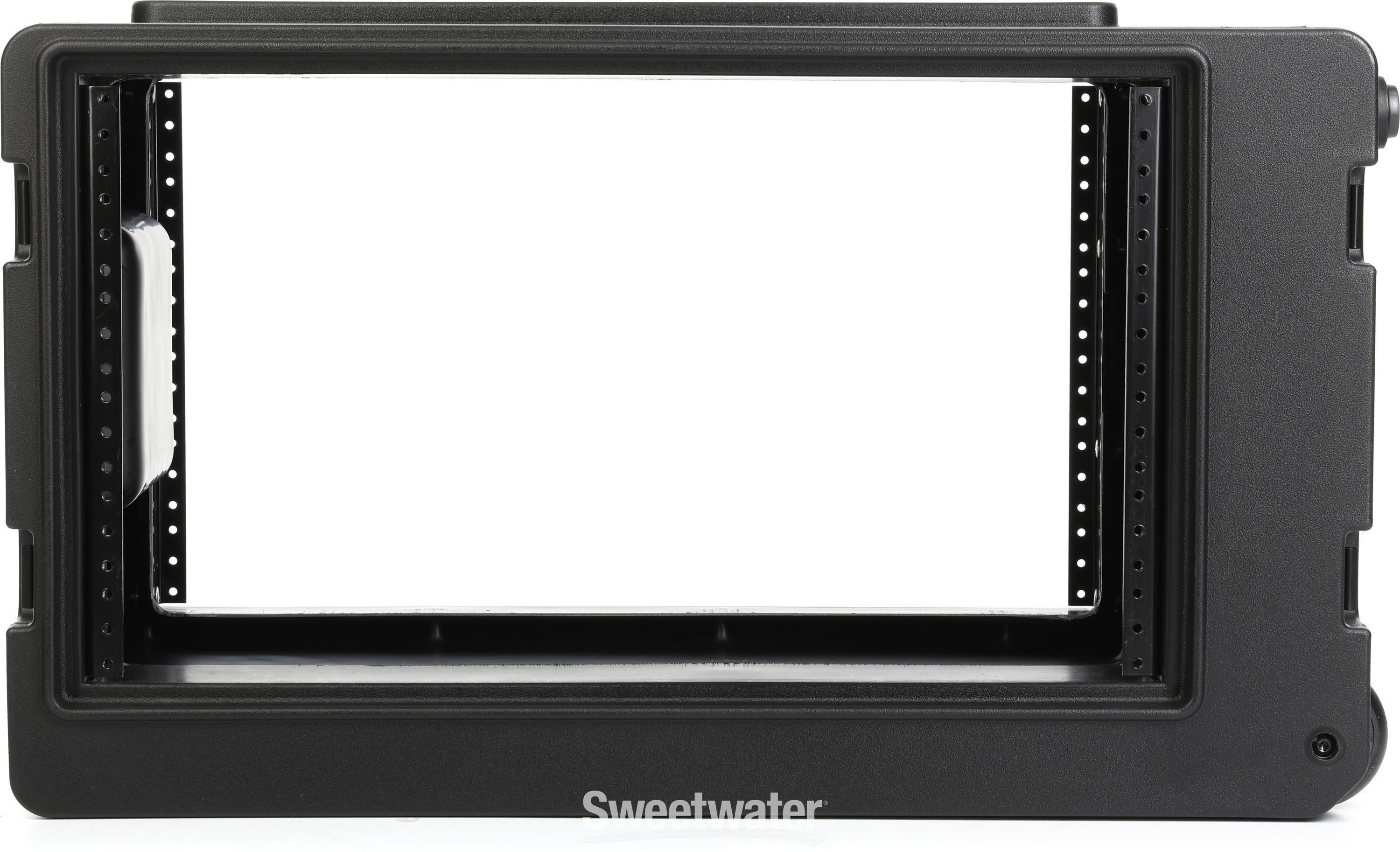 SKB rSeries Shallow Rolling Rack Roto-molded Case - 6U | Sweetwater