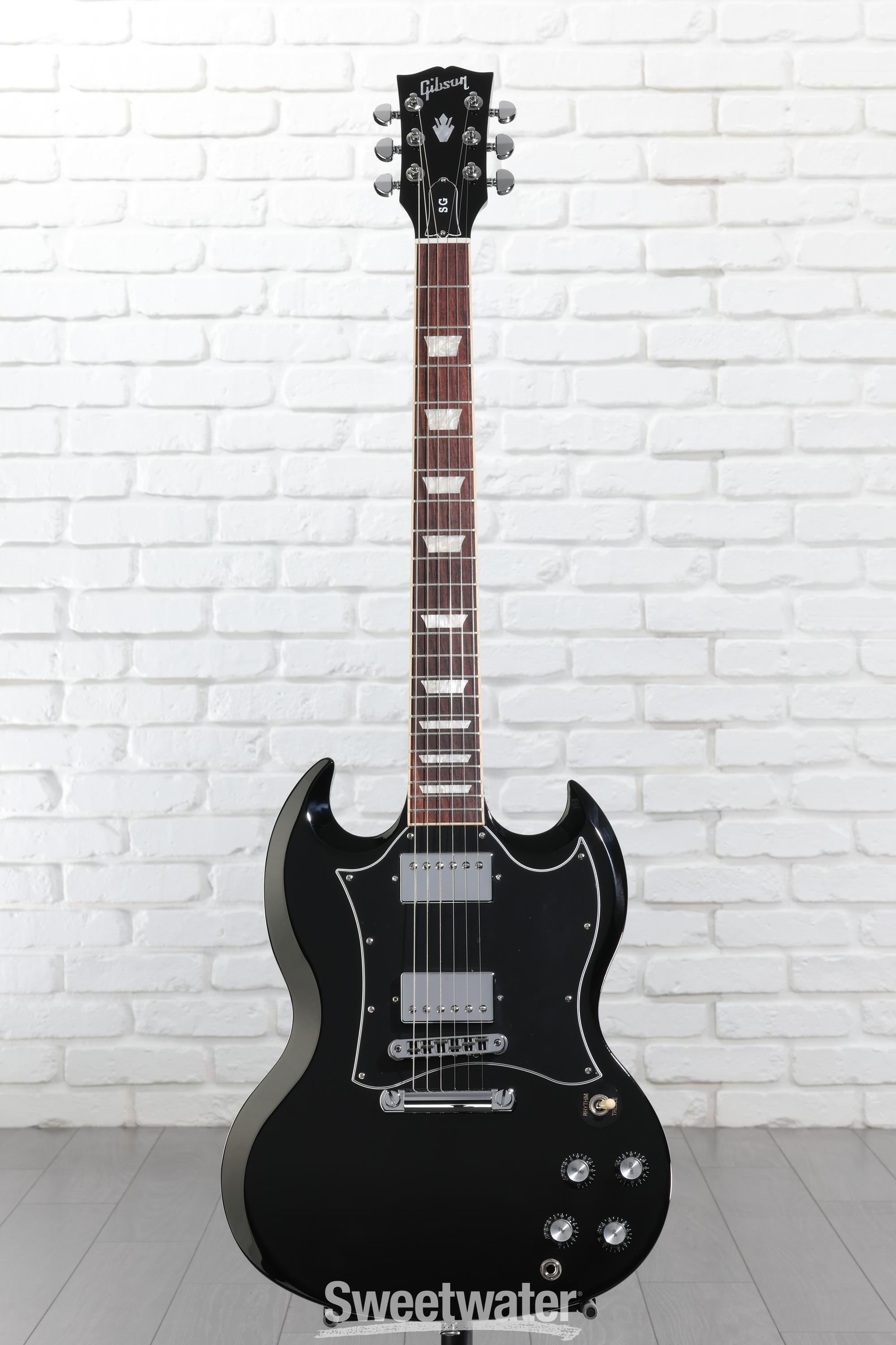 【izk】Gibson SG standard ebony、BLACK Gibson SG Standard Electric Guitar - Ebony | Sweetwater