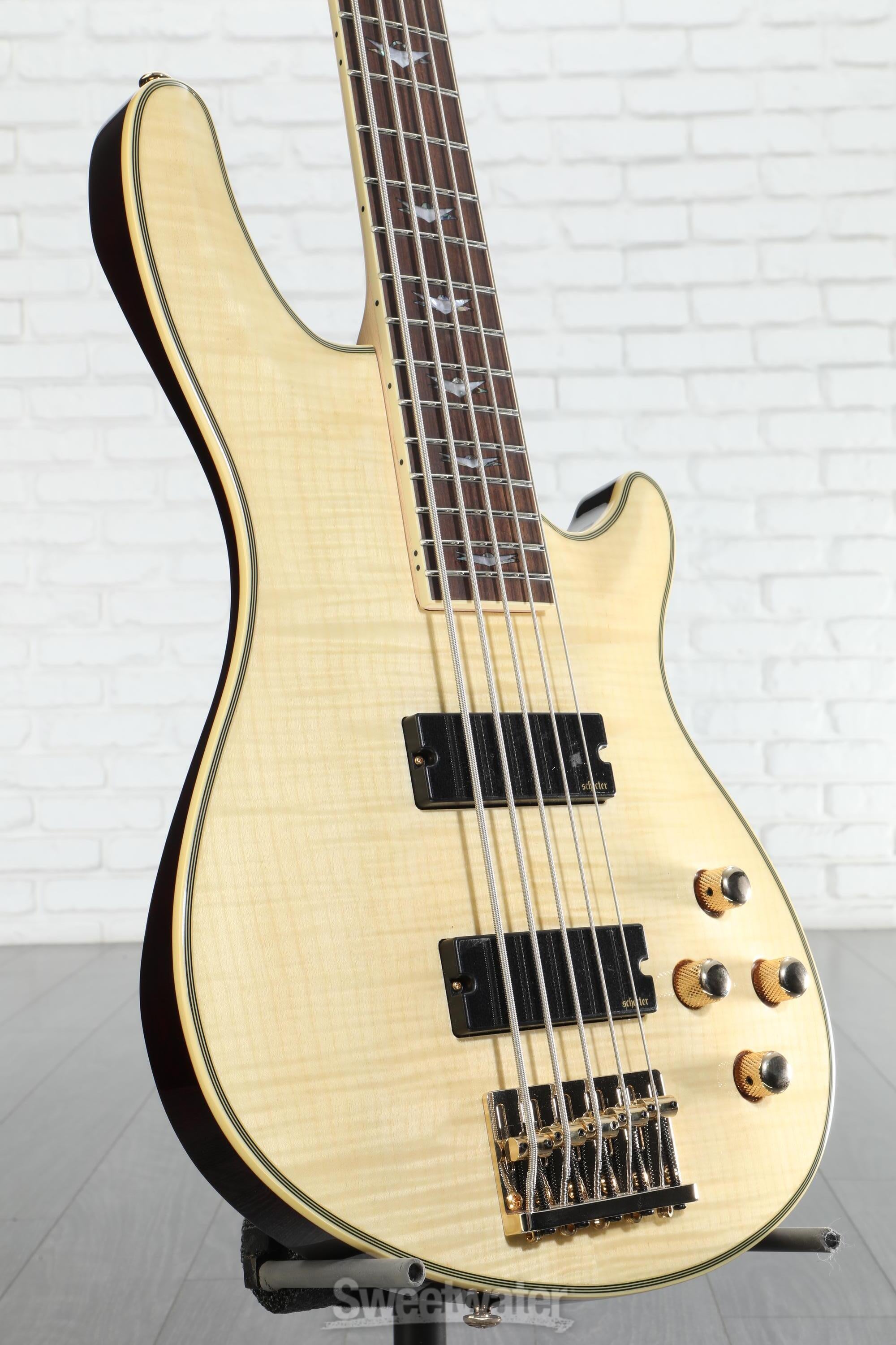 ベース SCHECTER Diamond Series Omen Extreme-5 Schecter Omen Extreme-5 Bass Guitar - Black Cherry | Sweetwater