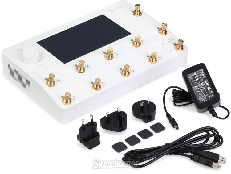 Neural DSP Quad Cortex Quad-Core Digital Effects Modeler and Profiling Floorboard - White and Gold, Sweetwater Exclusive