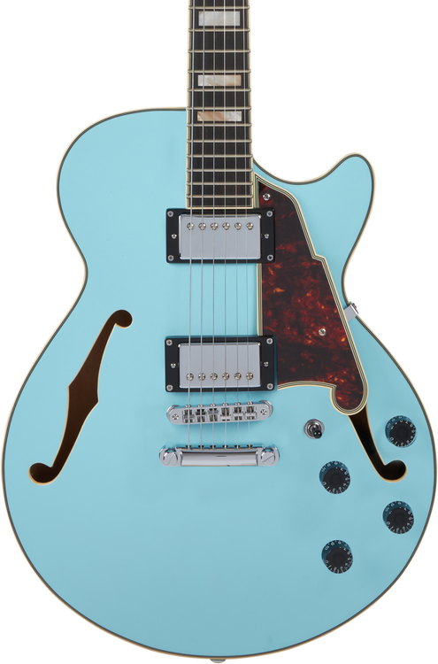 Premier SS Semi-hollowbody Electric Guitar - Sky Blue with Stopbar