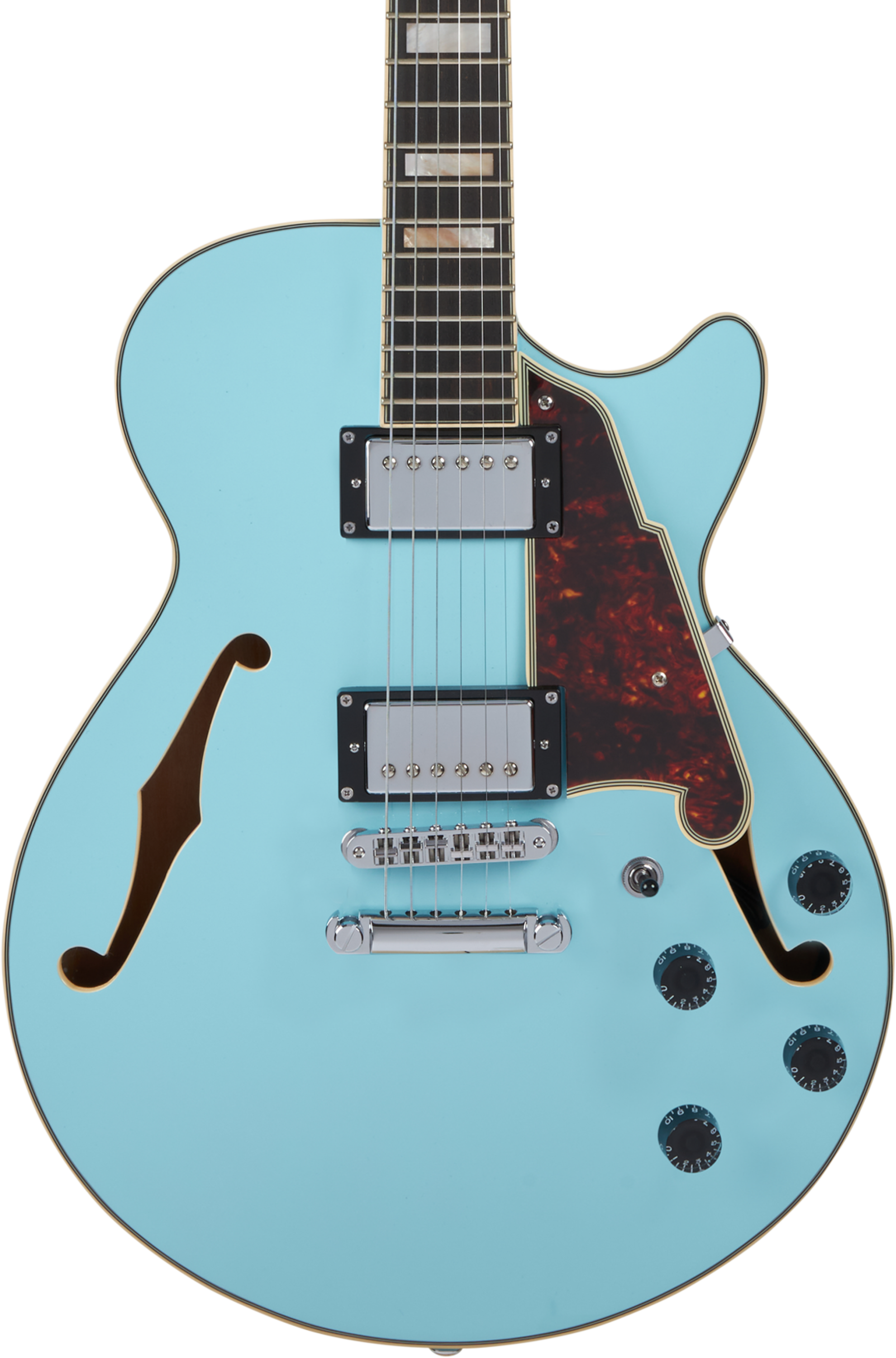 D'Angelico Premier SS Semi-hollowbody Electric Guitar - Sky Blue with Stopbar Tailpiece