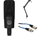 Photo of Audio-Technica AT4040 Large-diaphragm Condenser Microphone and Broadcast Boom Stand Bundle
