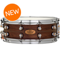 Photo of Pearl Music City Custom Solid Walnut Snare Drum - 5 x 14-inch - Natural with Boxwood-Rosewood Inlay