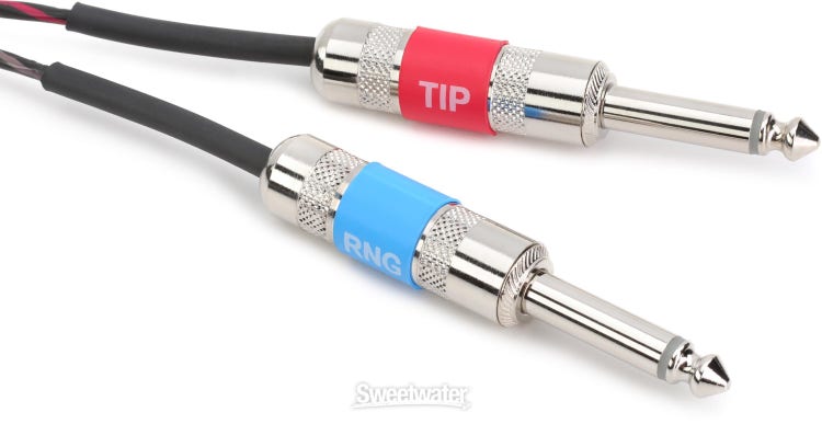 Pro Co IPMB2Q-5 3.5mm TRS Male to Dual 1/4 inch TS Male Cable - 5 foot