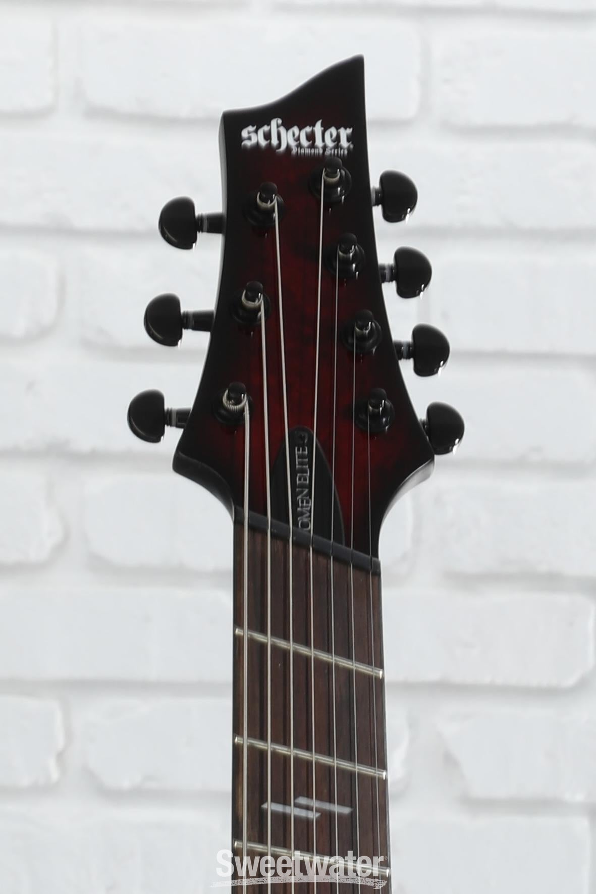 Schecter Omen Elite-7 Multiscale Electric Guitar - Black Cherry Burst