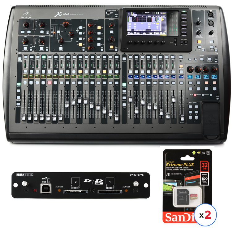 Behringer X32 Digital Mixer Bundle with DN32-LIVE Expansion Module
