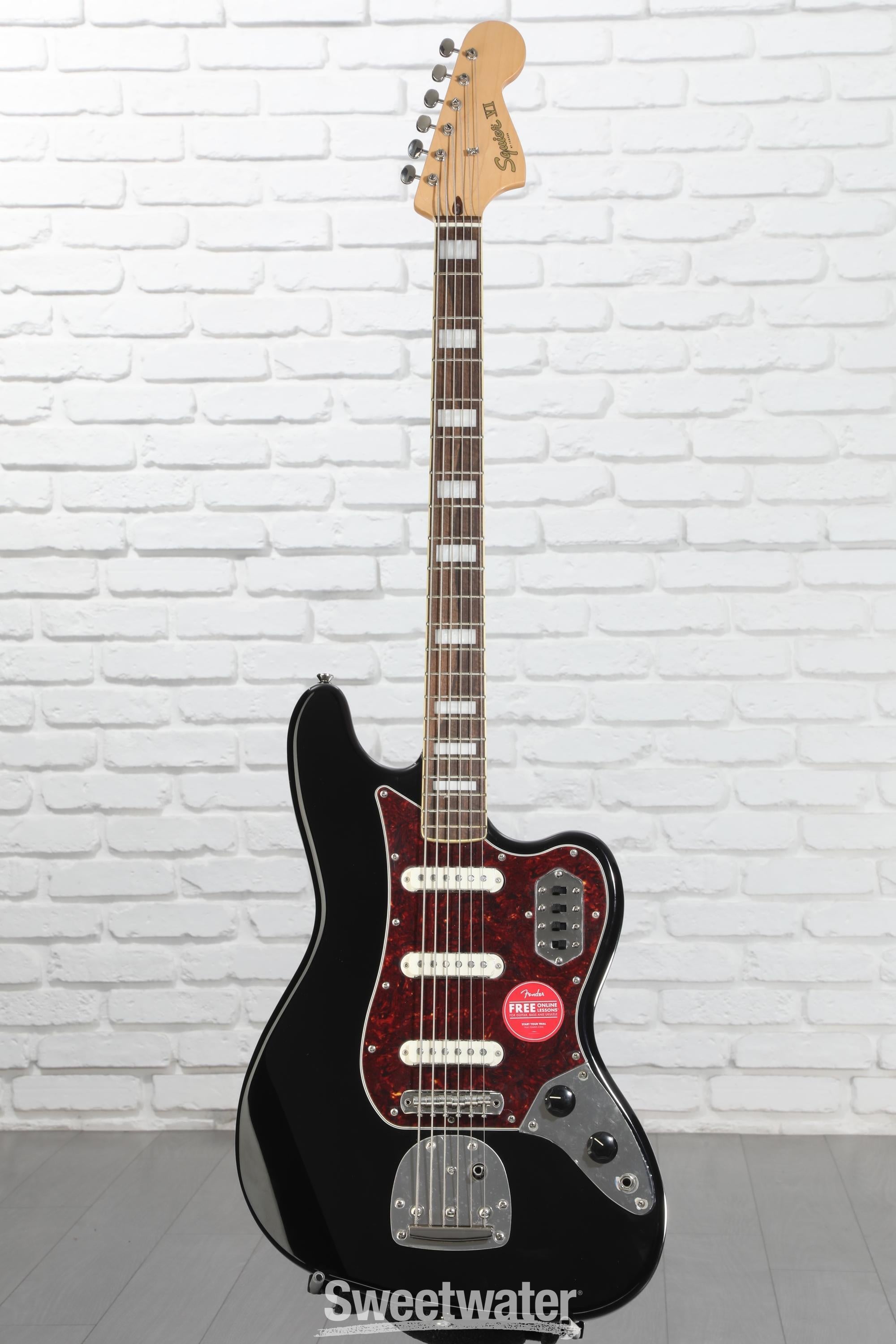 Squier Classic Vibe Bass VI Guitar - Black | Sweetwater