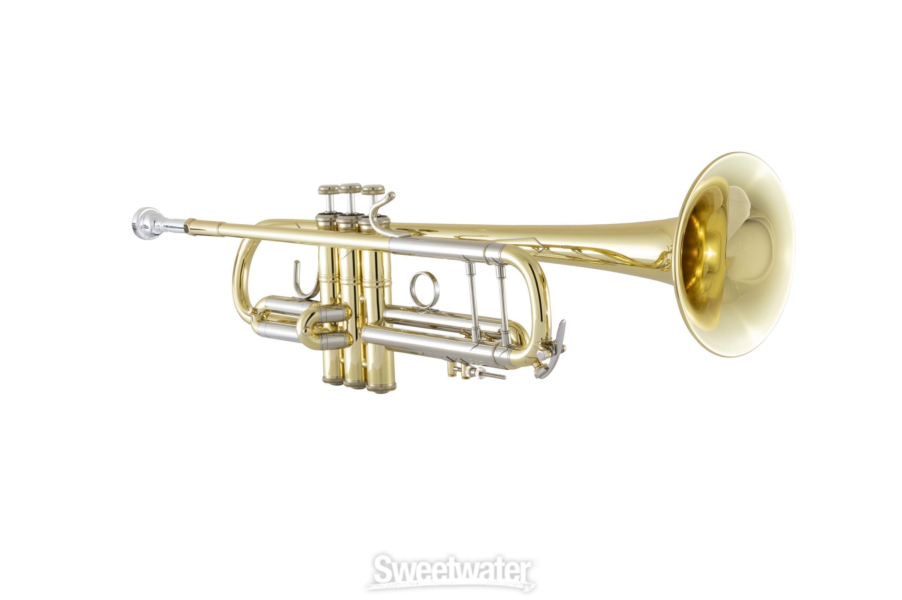 STAGG LV-TR5204 Bb trumpet, ML-bore, leadpipe in gold brass, with soft  case