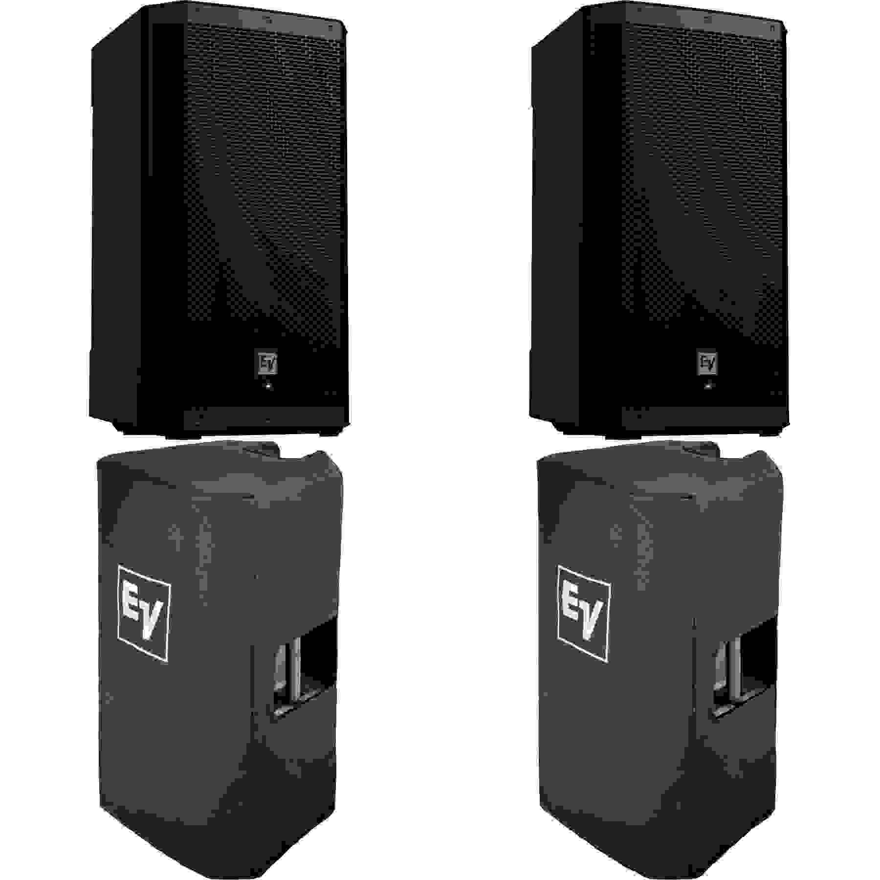 2) Electro-Voice ZLX-12P-G2 12′′ 1000W Powered Speaker, (2) Speaker Stands, (2) XLR Cables Bundle