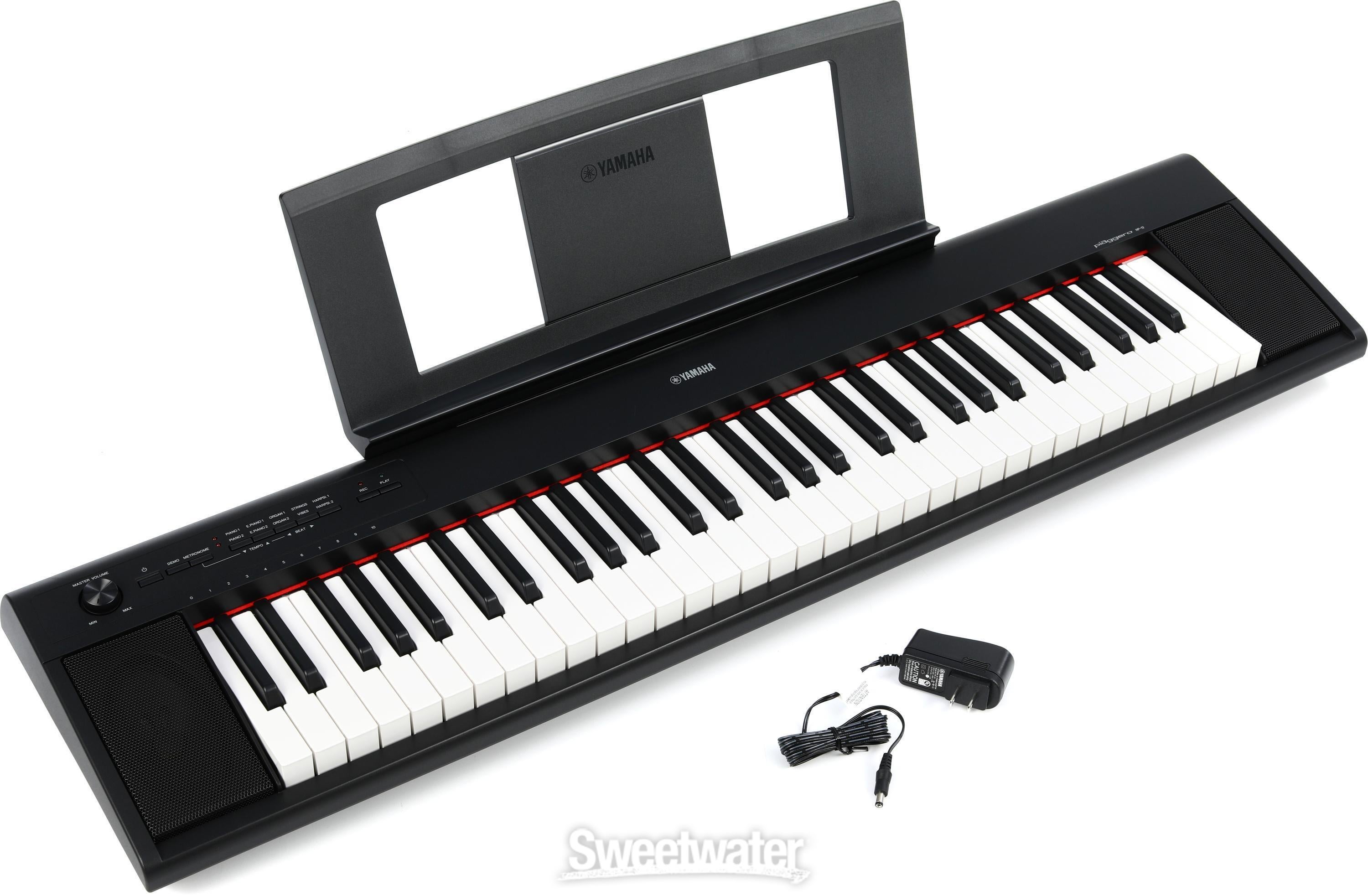 Yamaha Piaggero NP-12 61-key Portable Piano with PA130 Power Adapter - Black