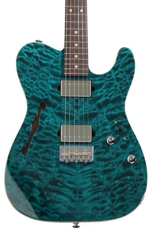 Suhr Custom Classic T Semi-hollowbody Electric Guitar - Trans Teal
