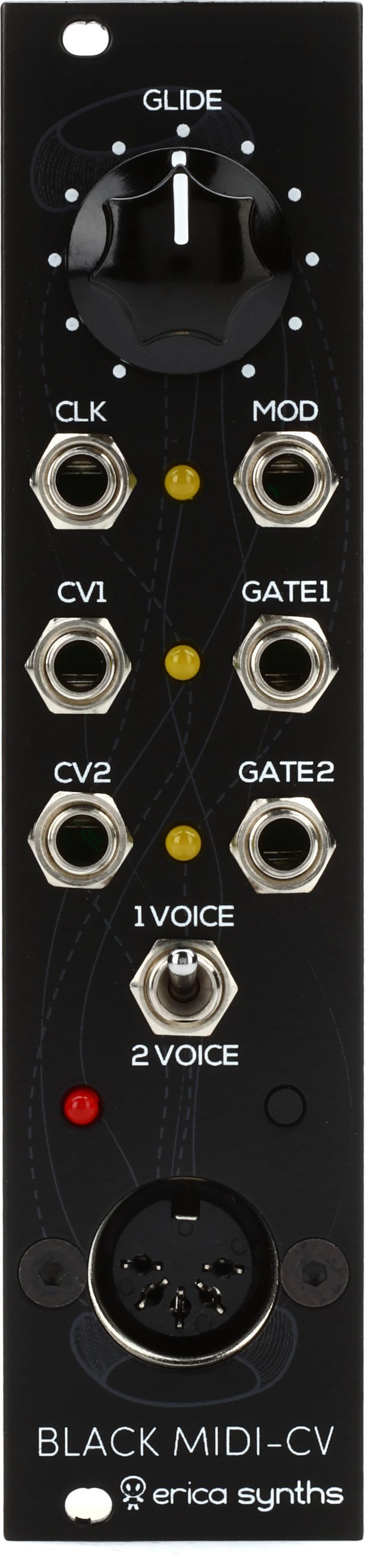 Erica Synths Black MIDI-CV V2 2-channel MIDI to CV / Gate Eurorack Module