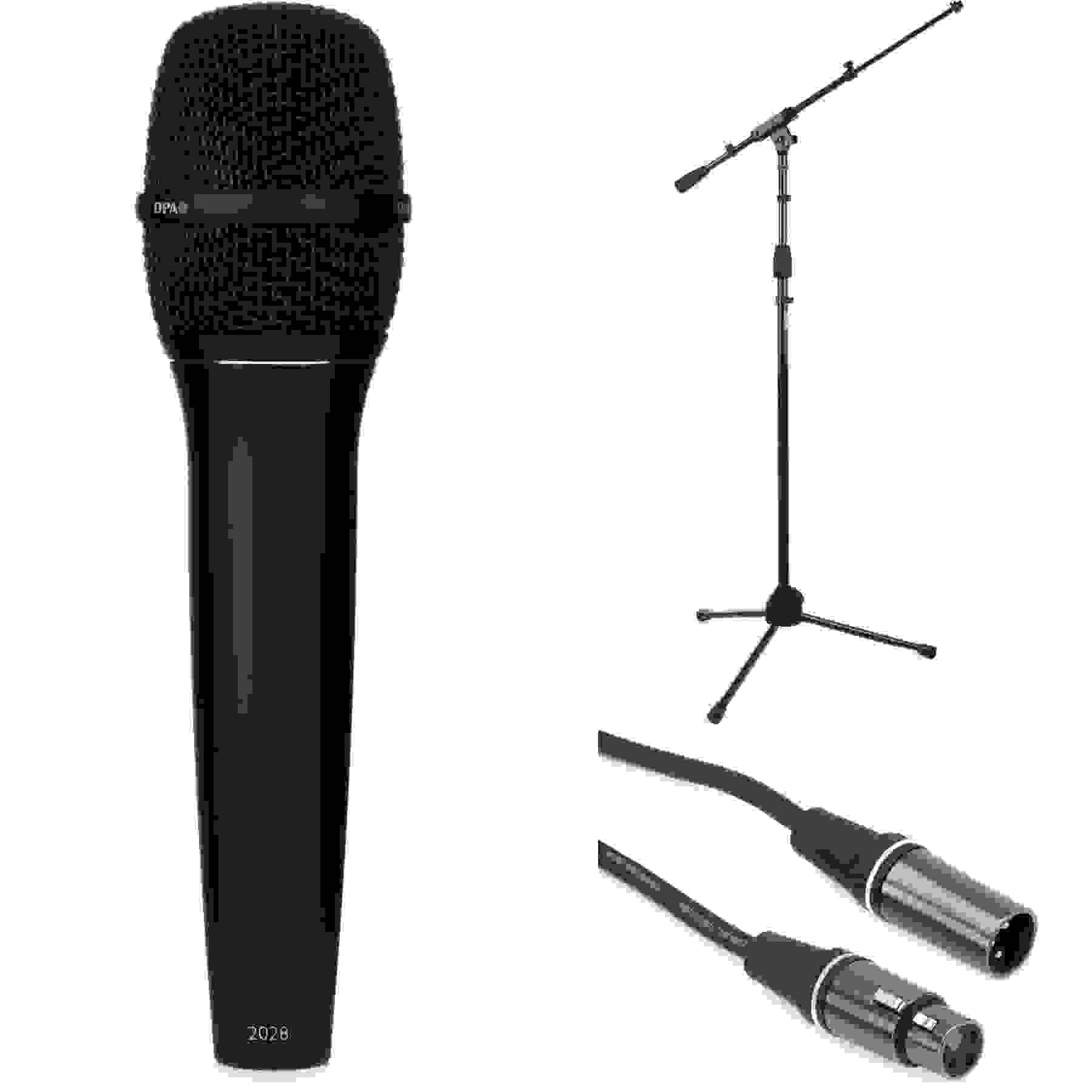 DPA 2028-B-B01 Supercardioid Condenser Handheld Vocal Microphone with Stand and Cable
