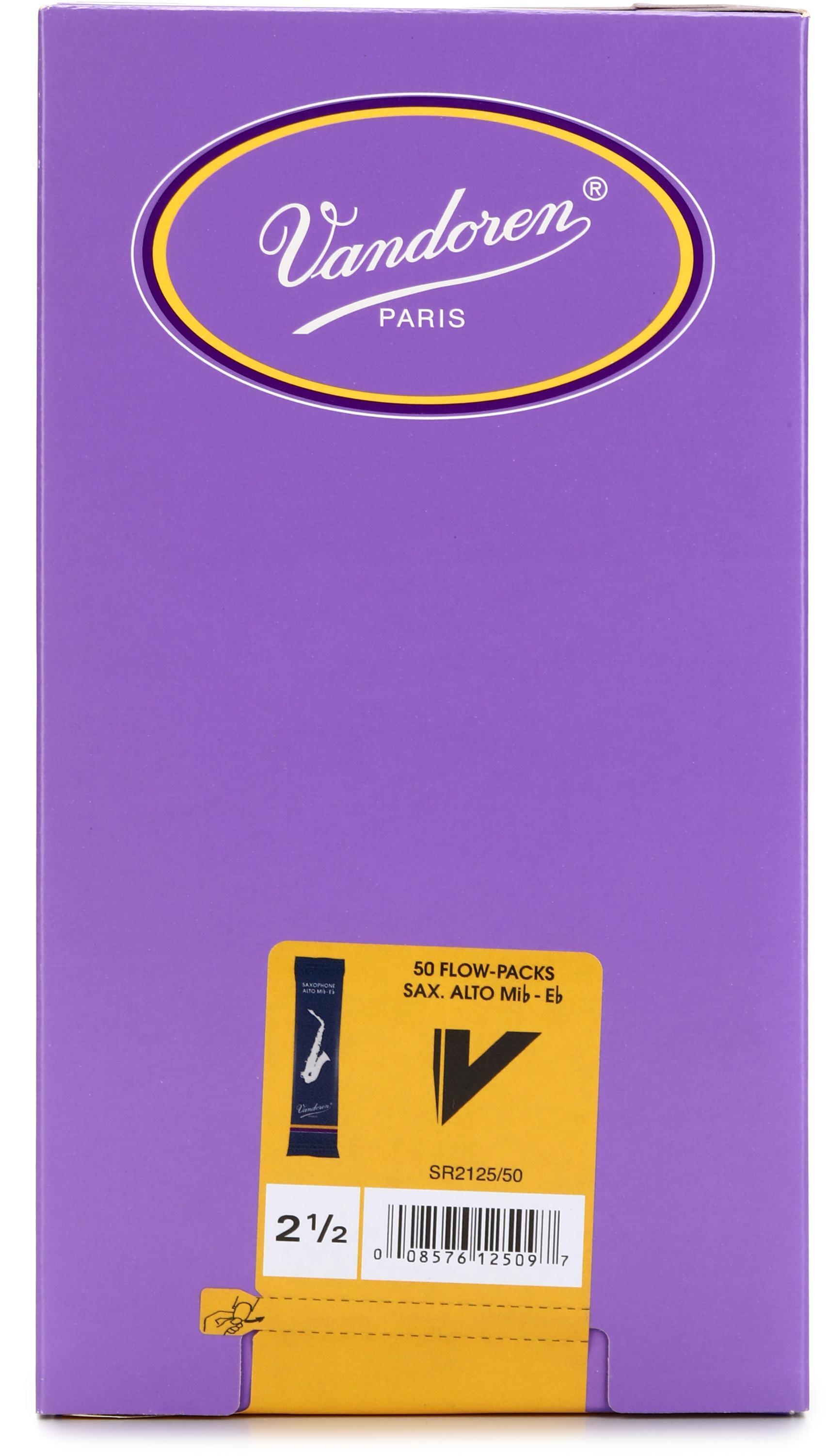 Vandoren SR2125 Alto Sax Traditional Reeds Strength 2.5; Box of 10