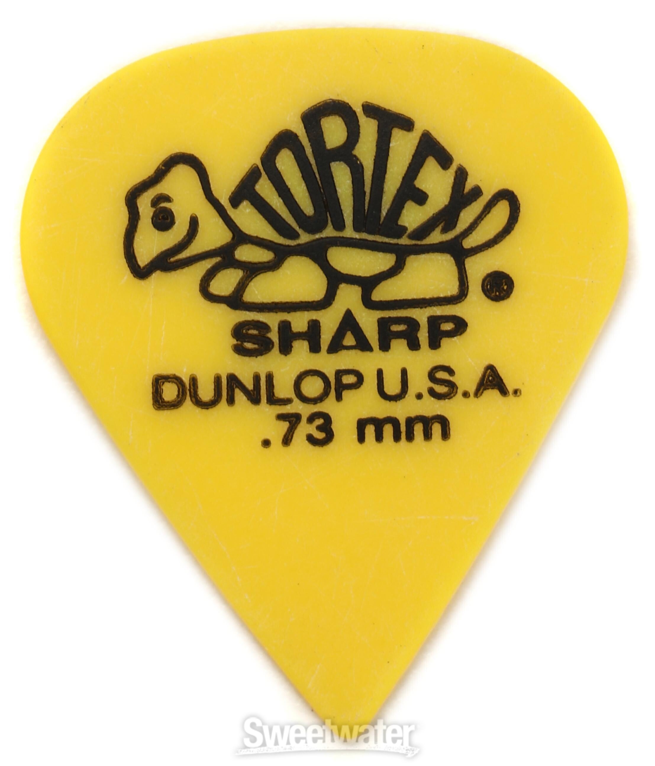 Dunlop Tortex Sharp Guitar Picks - .73mm Yellow (12-pack