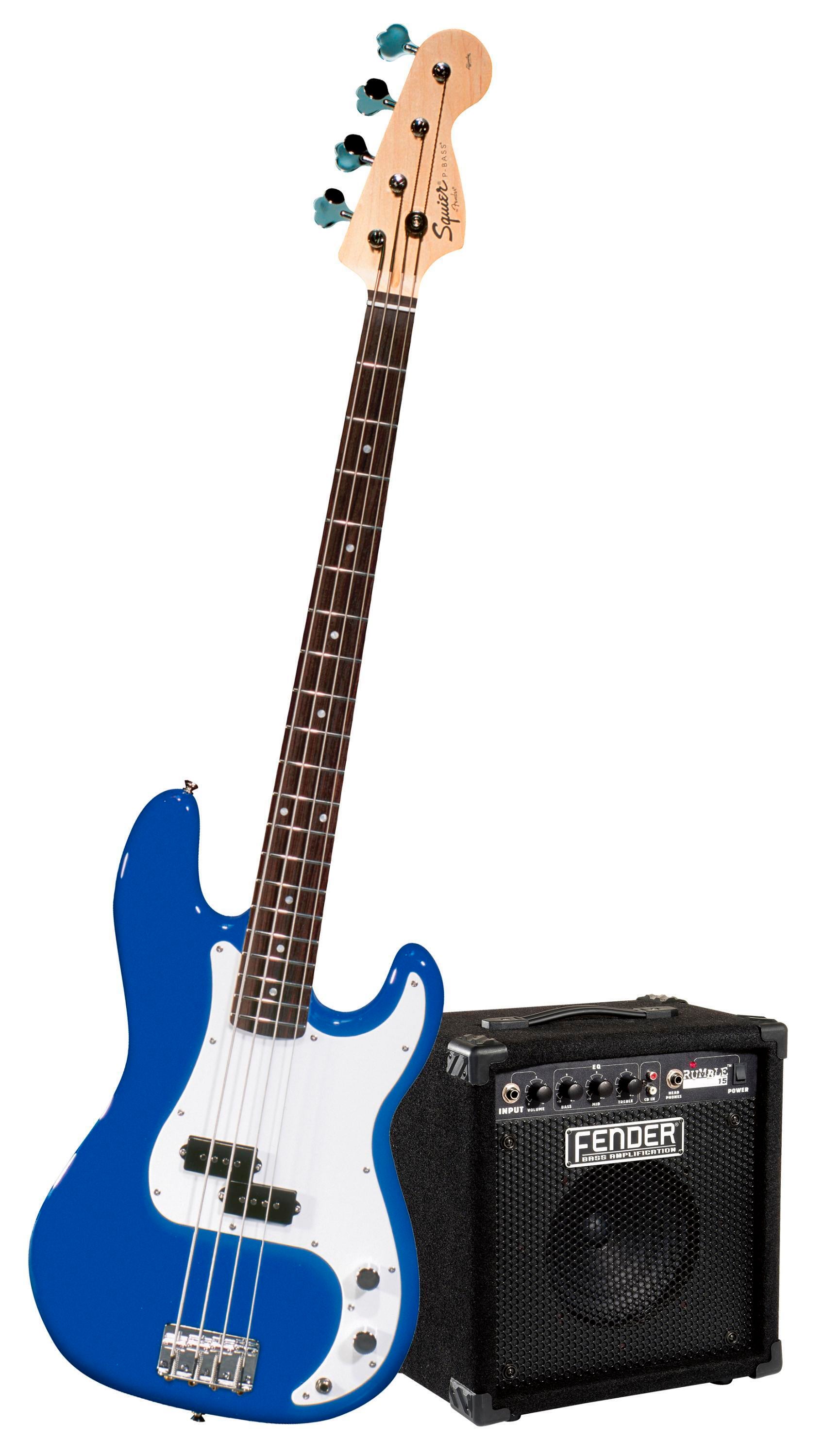 Squier Precision Bass Pack with Rumble 15 Amplifier - Metallic
