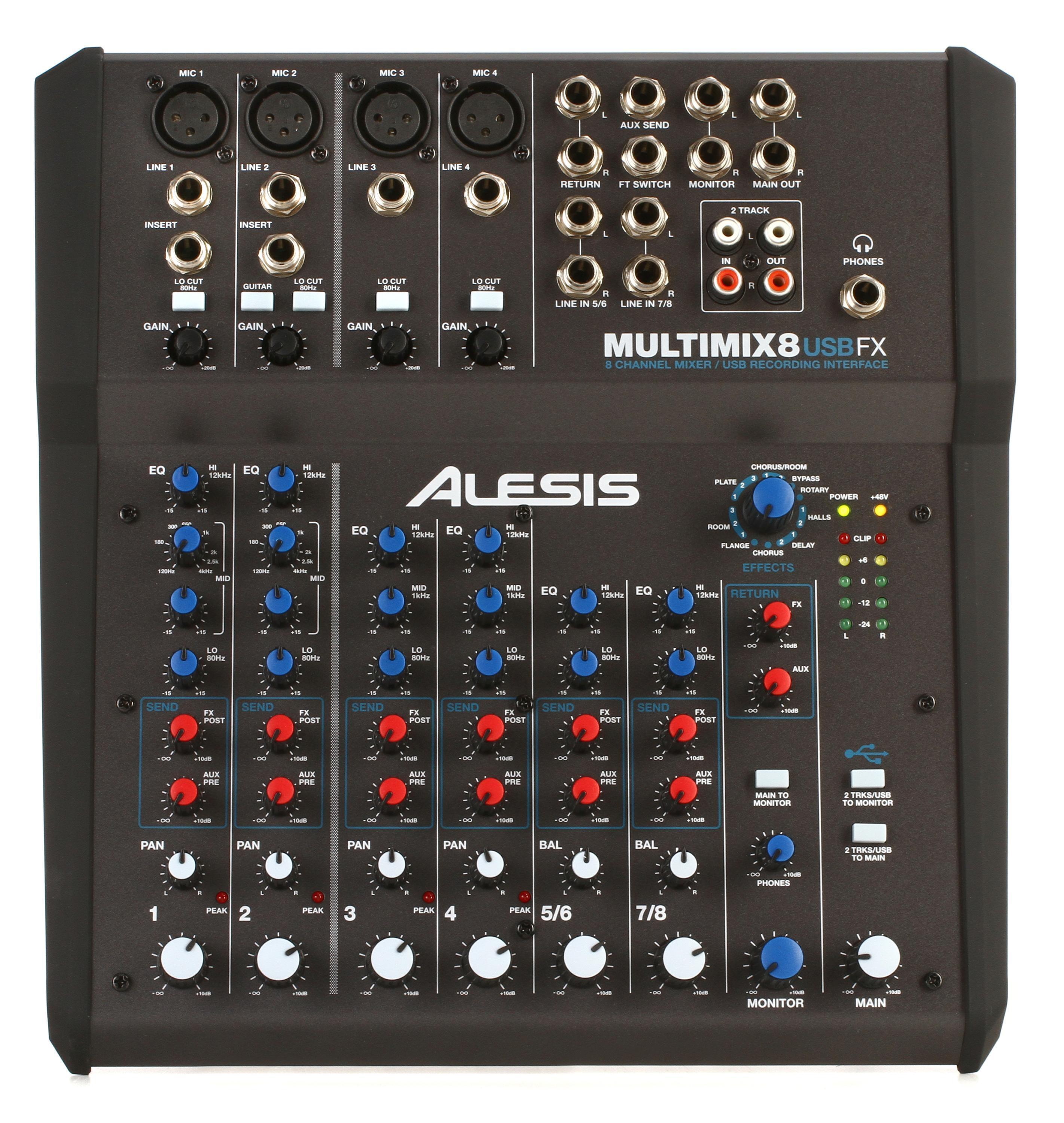 Alesis MultiMix 8 USB FX Mixer with USB & Effects | Sweetwater