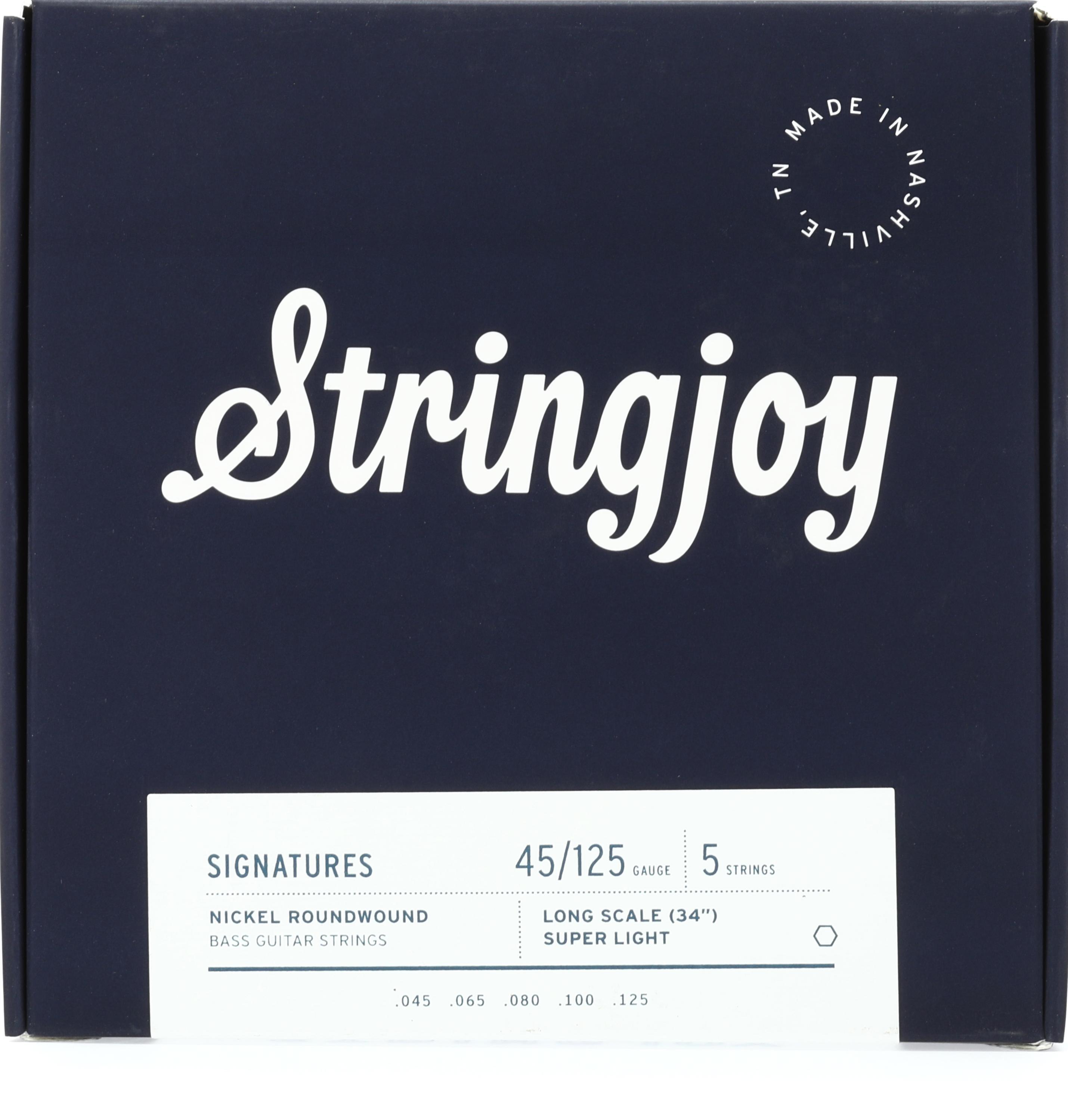 Photo of Stringjoy Signatures Nickel-wound Long Scale 5-string Bass Strings - Super Light Gauge (.045 -.125)