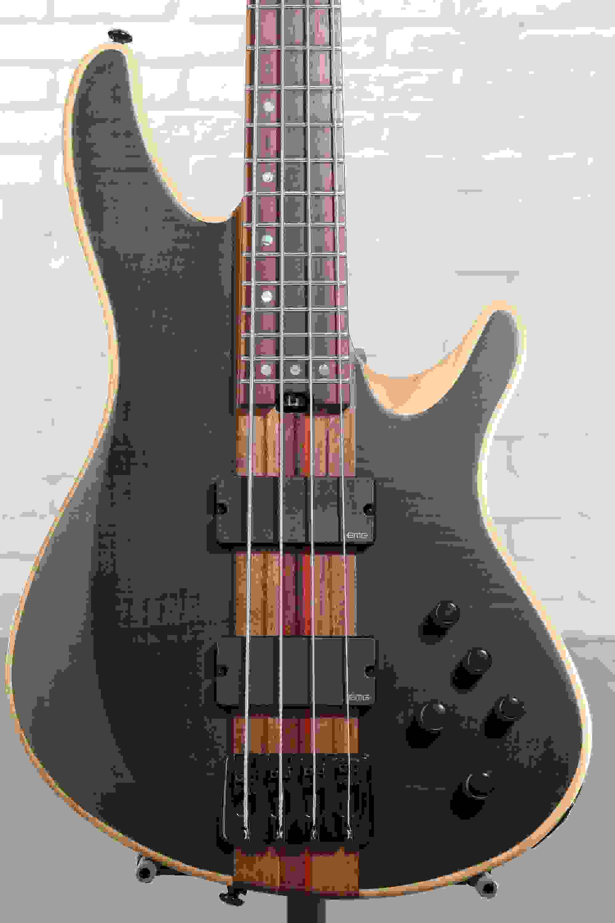 Schecter Charles Berthoud CB-4 Bass Guitar - See-thru Black Satin