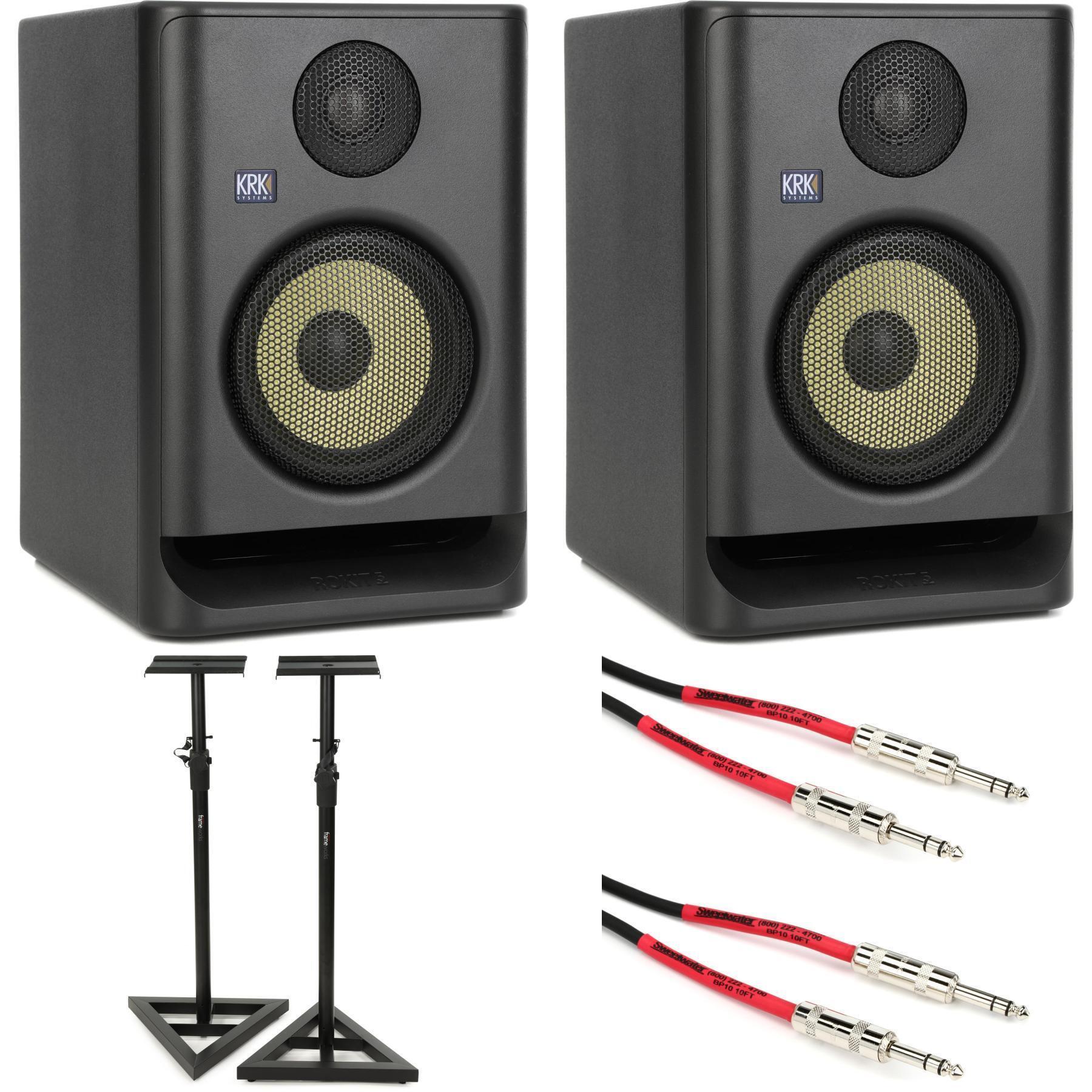 KRK ROKIT 5 G5 5-inch Powered Studio Monitor Pair with Stands and Cables