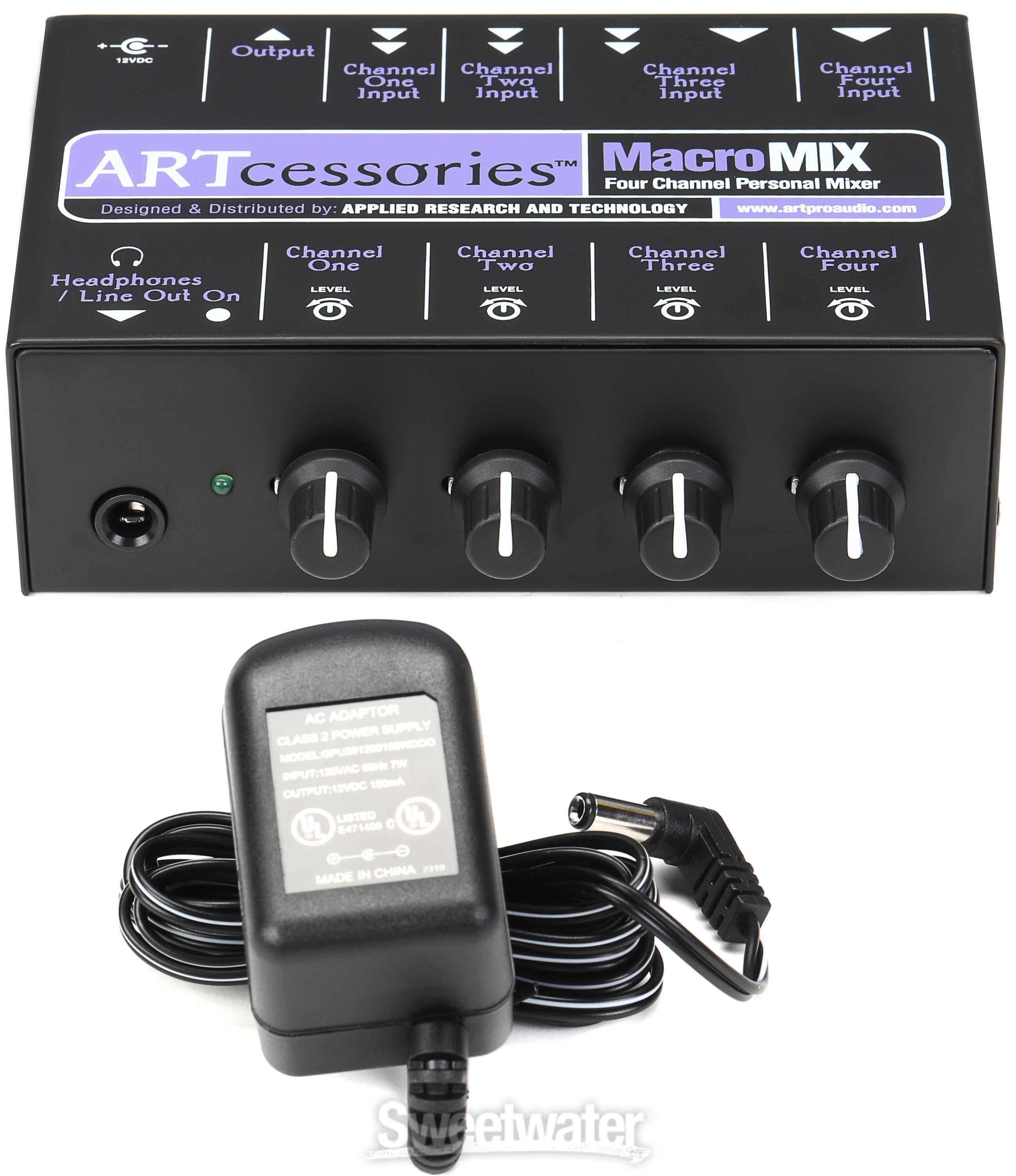 ART MacroMIX 4チャンネルミキサー① ART MacroMIX 4-channel Personal Mixer | Sweetwater